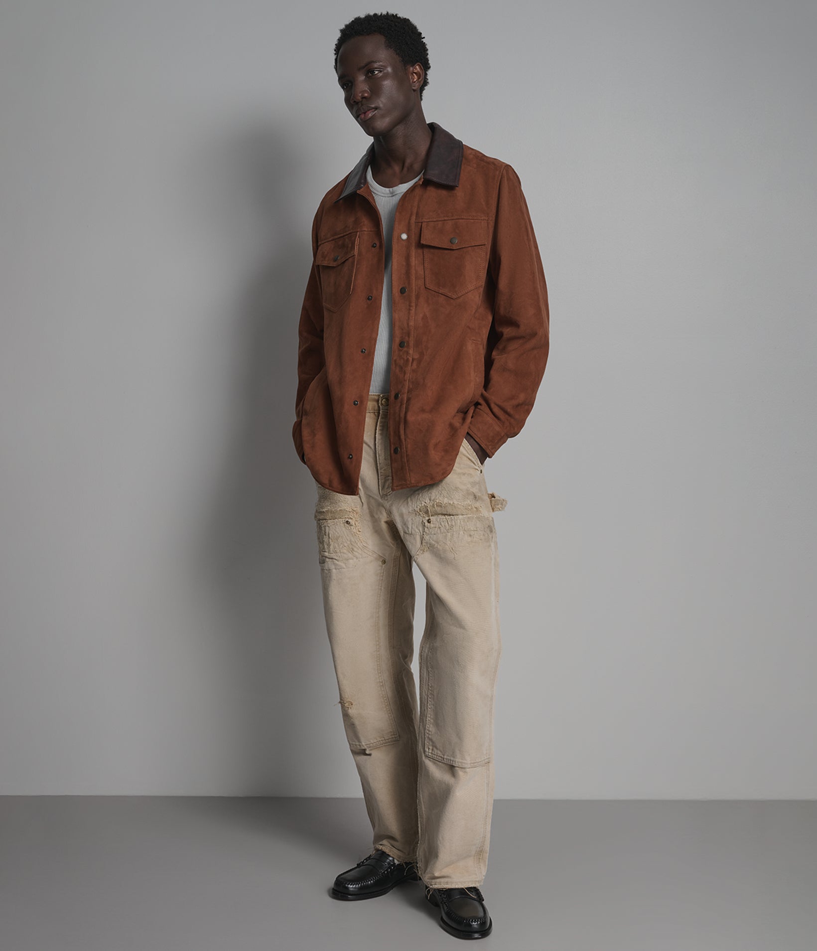 Zion Vintage Suede Shirt Jacket | Wilsons Leather