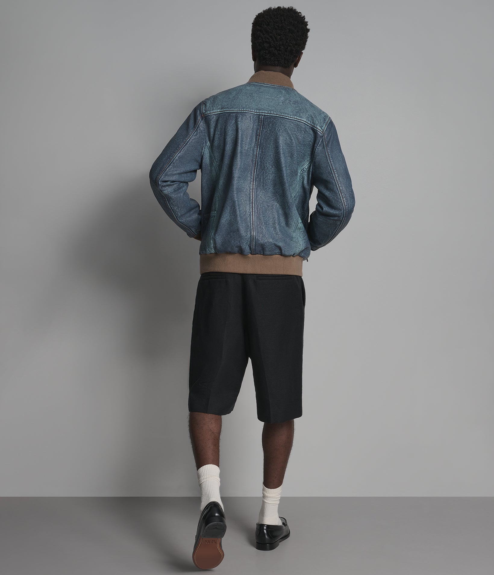Barrett Leather Denim Bomber Jacket View 3 | Leather Denim