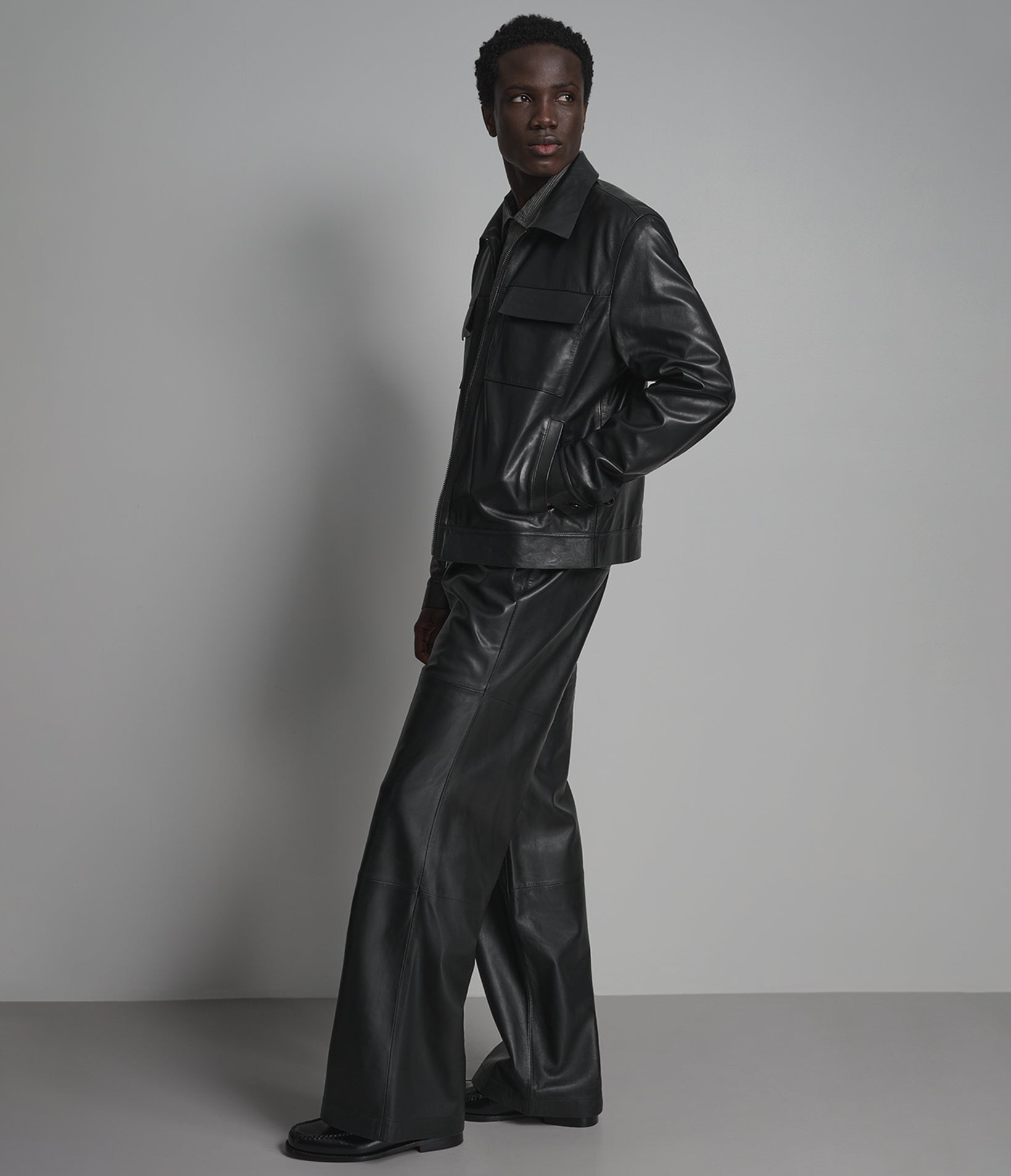 Hendrix Leather Zip Shirt Jacket View 5 | Men's Jackets Under $200