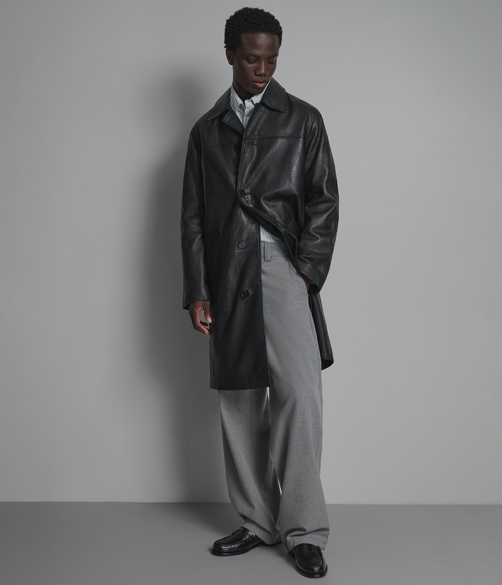 Derek Leather Car Coat View 3 | Men's Jackets & Coats