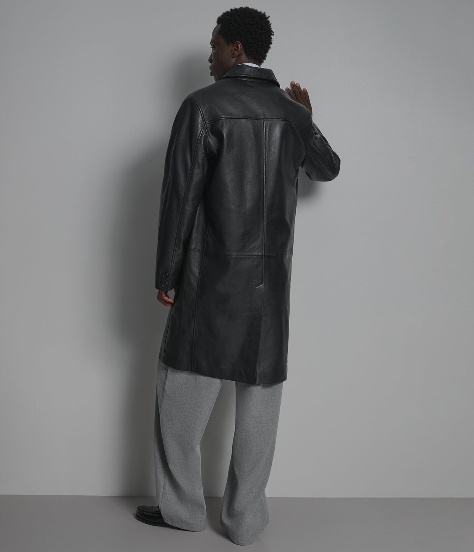 Derek Leather Car Coat View 2 | Men's Jackets & Coats