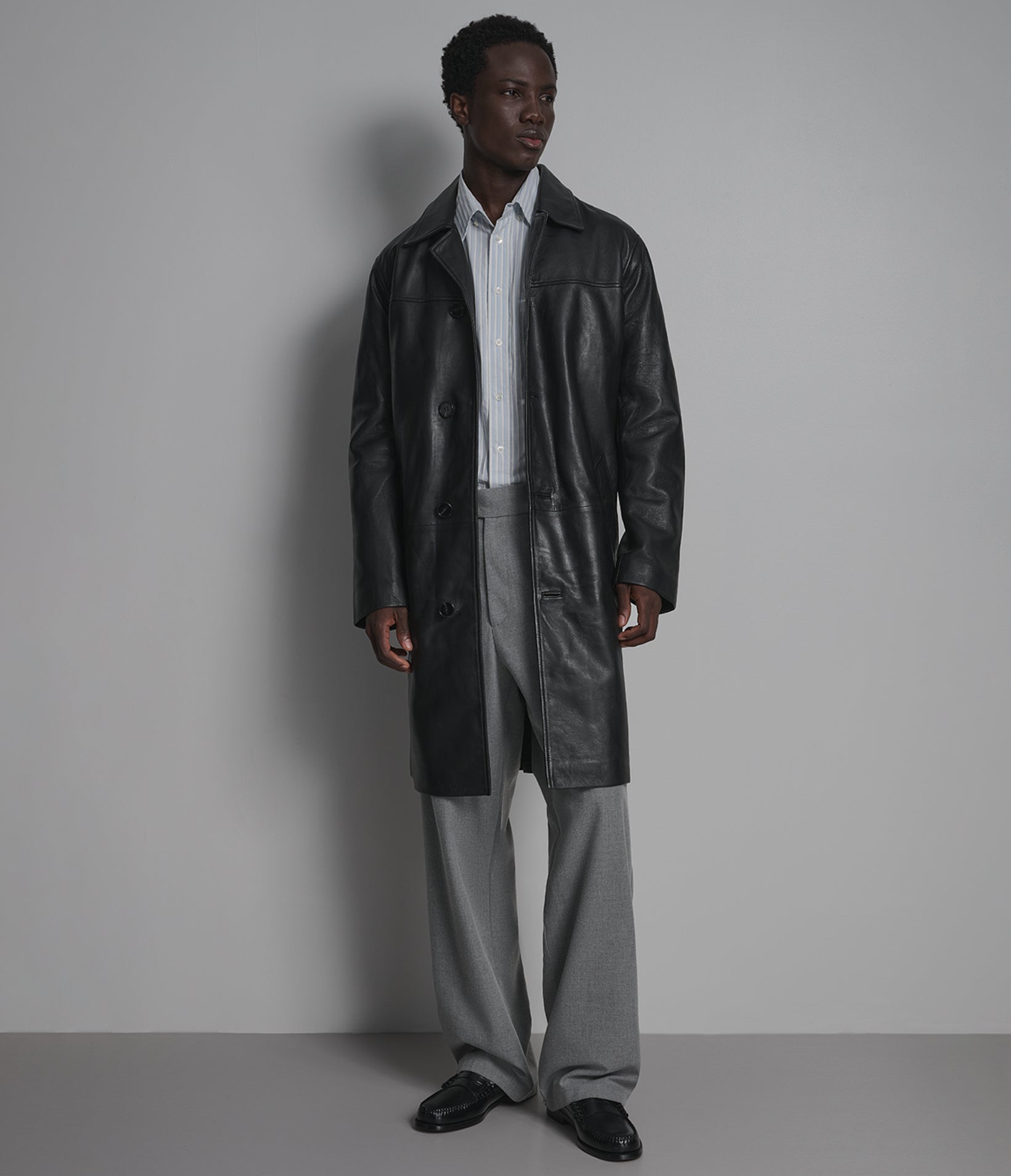 Derek Leather Car Coat View 1 | Men's Jackets & Coats