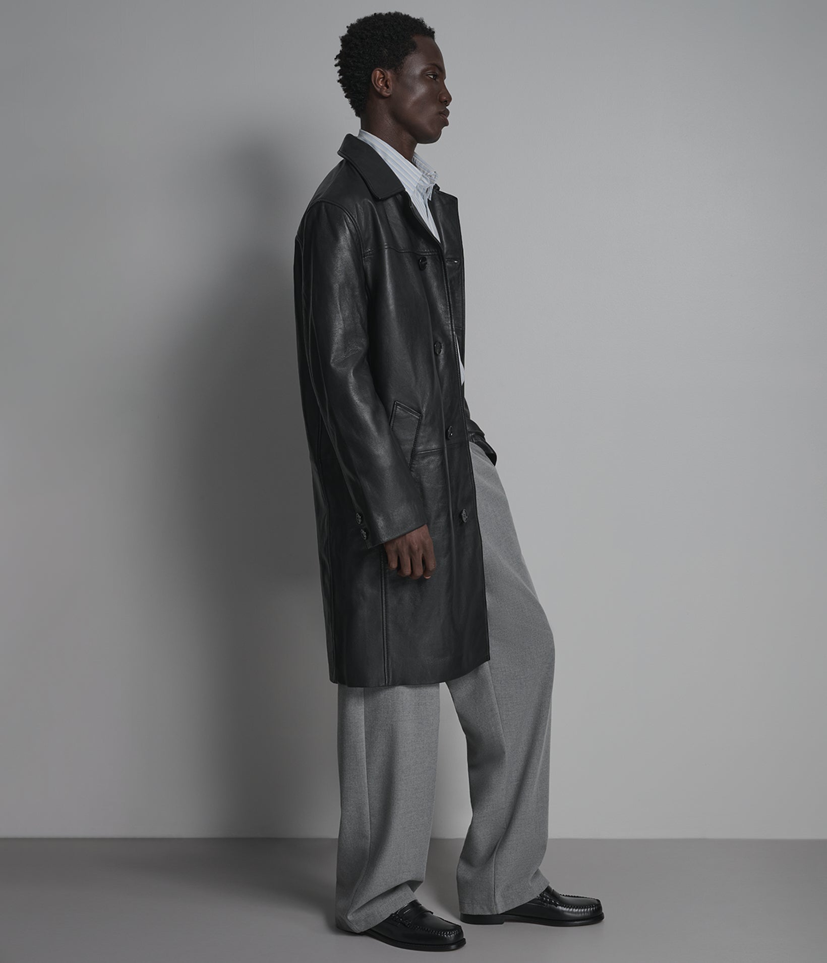 Derek Leather Car Coat View 4 | Men's Jackets & Coats