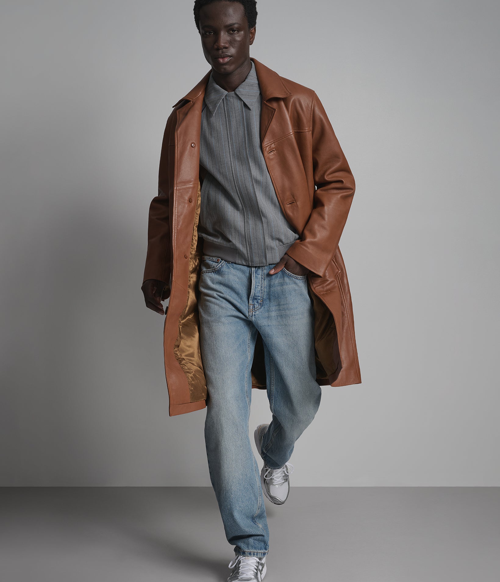 Derek Leather Car Coat View 4 | Men's Jackets & Coats