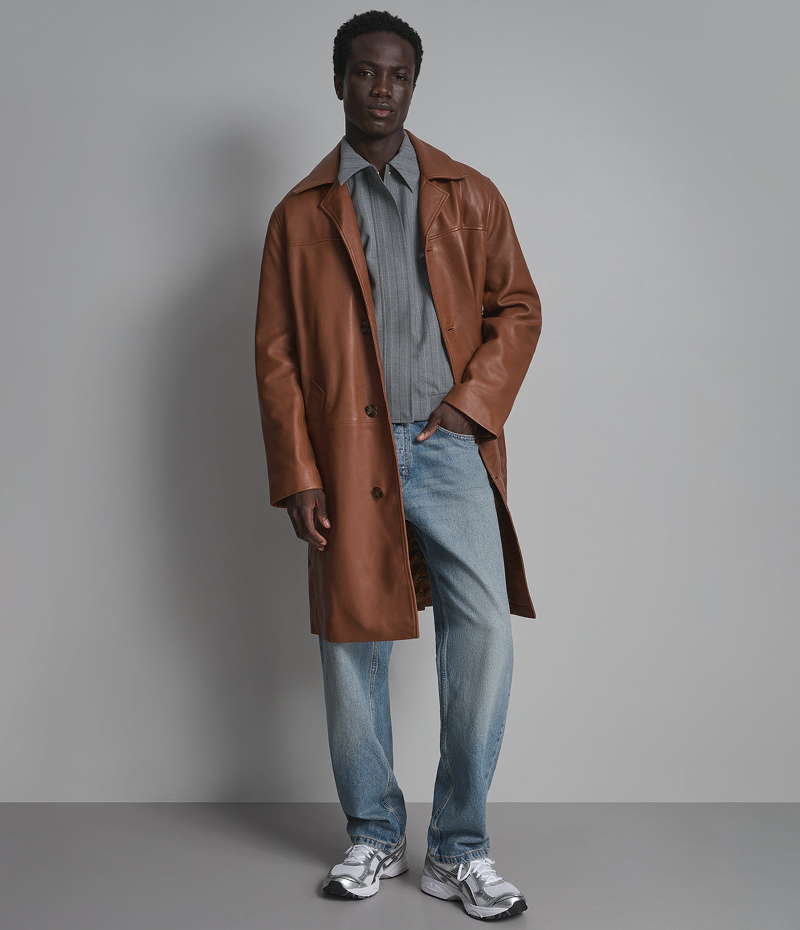 Derek Leather Car Coat View 1 | Men's Jackets & Coats