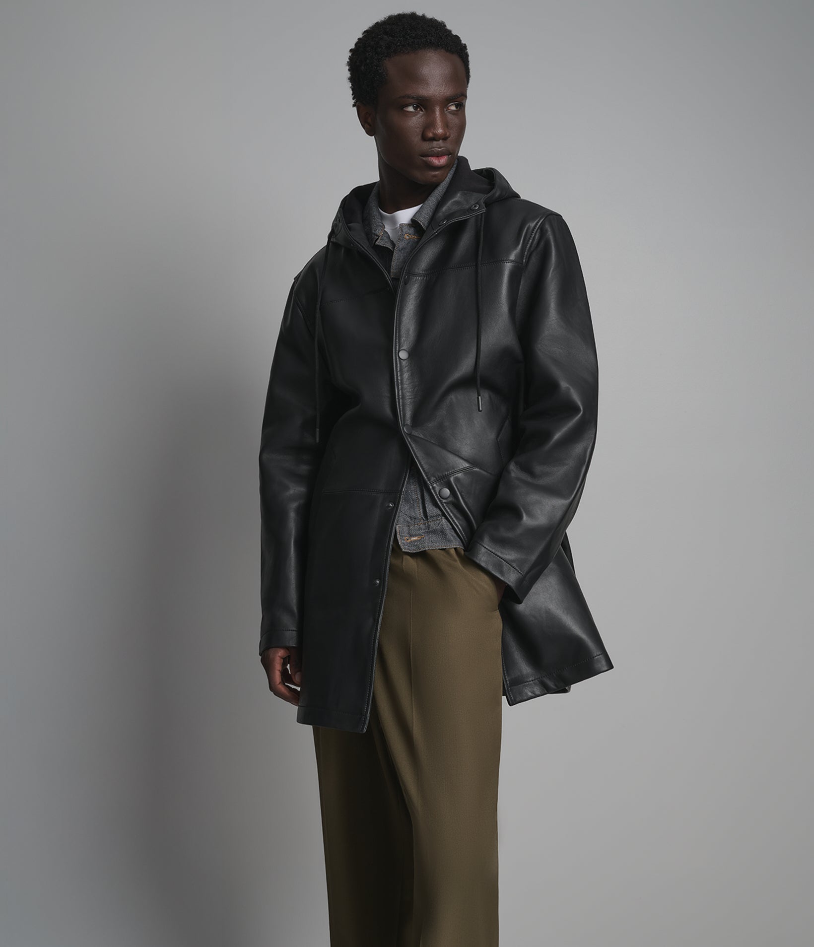 Ari Leather Hooded Anorak Jacket View 6 | Men's Jackets Under $200