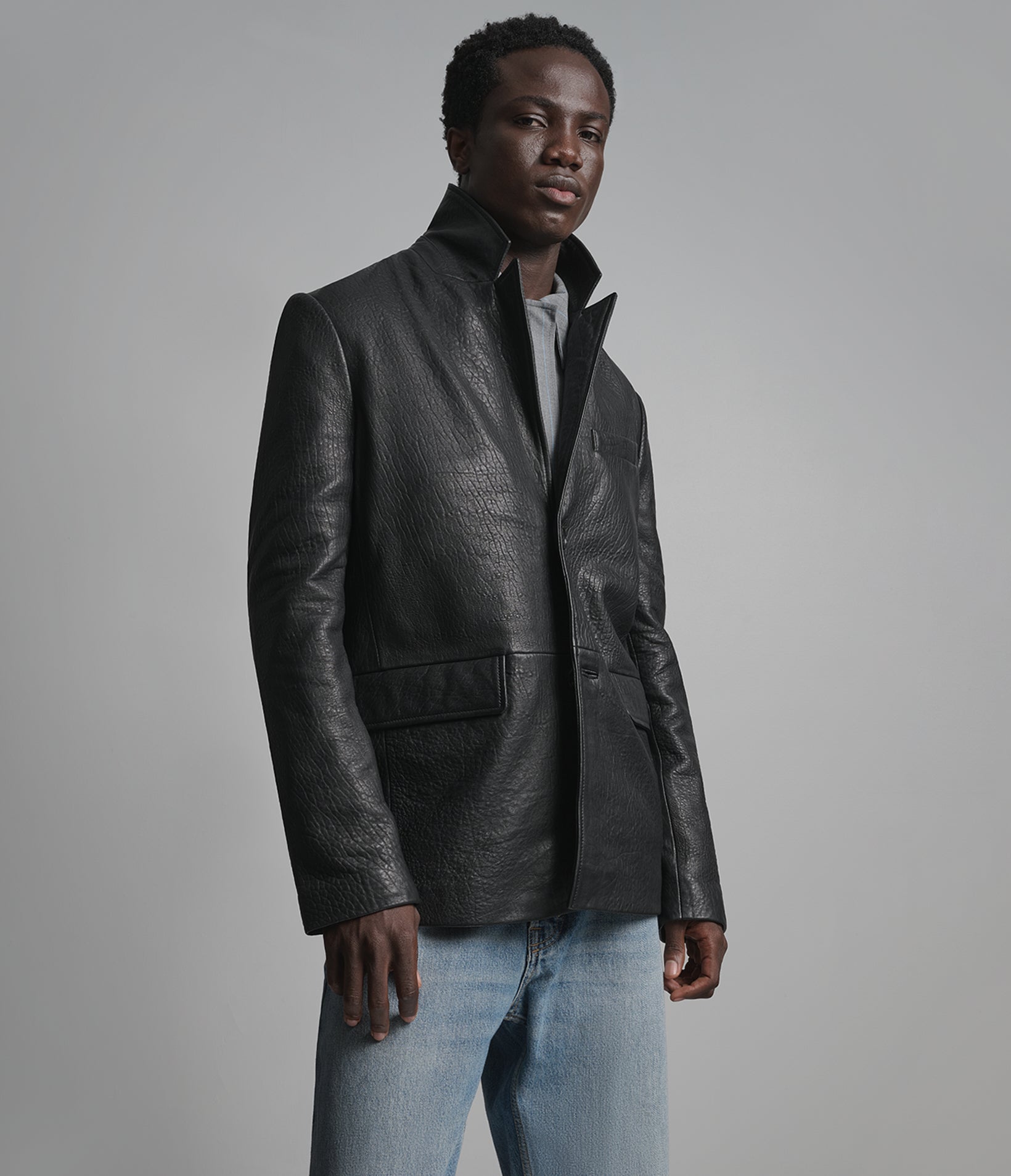Daxton Textured Leather Blazer View 6 | Men's Jackets & Coats