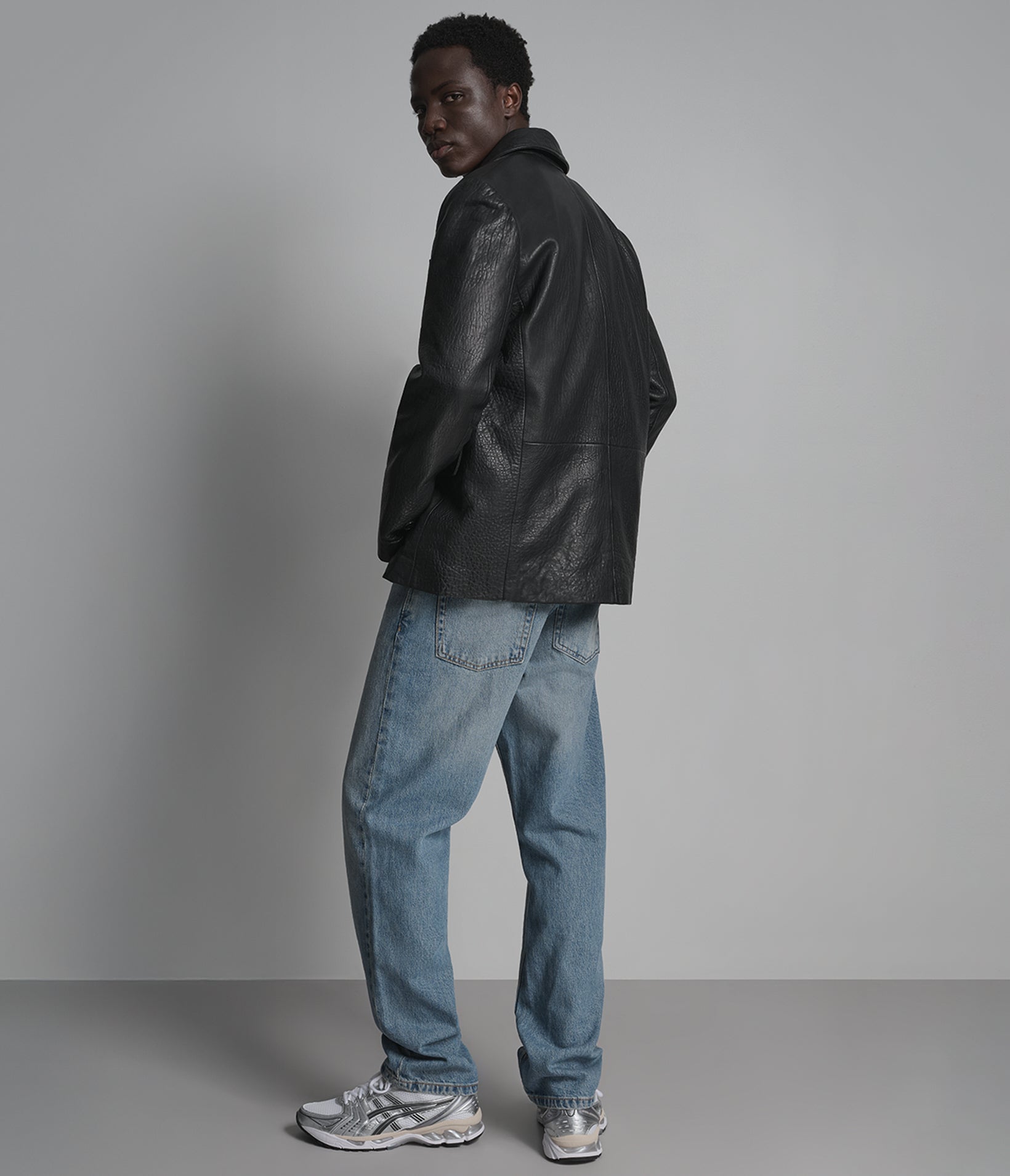 Daxton Textured Leather Blazer View 3 | Men's Jackets & Coats