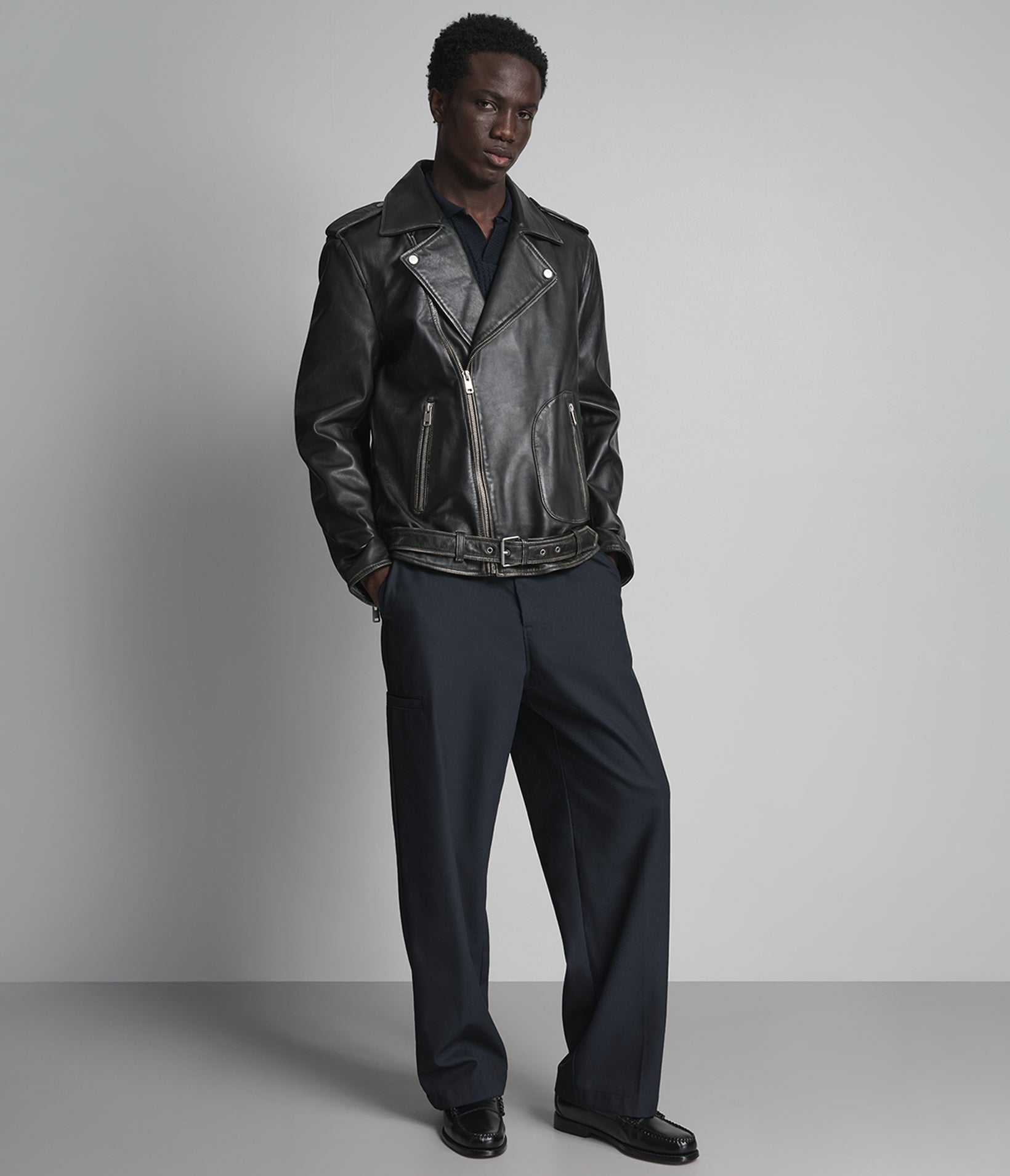 Rhodes Vintage Leather Moto Jacket View 5 | Men's Jackets Under $200