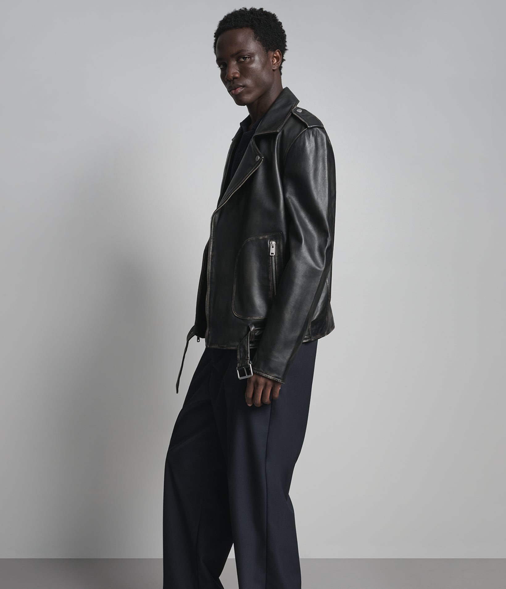 Rhodes Vintage Leather Moto Jacket View 6 | Men's Jackets Under $200