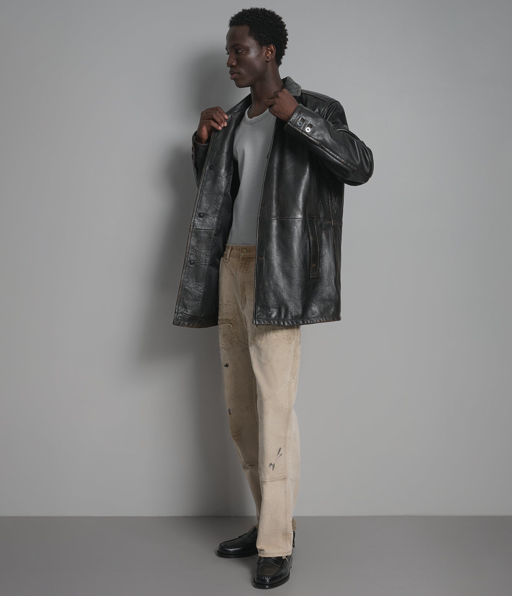 Antonio Leather Car Coat View 4 | Men's Jackets Under $200