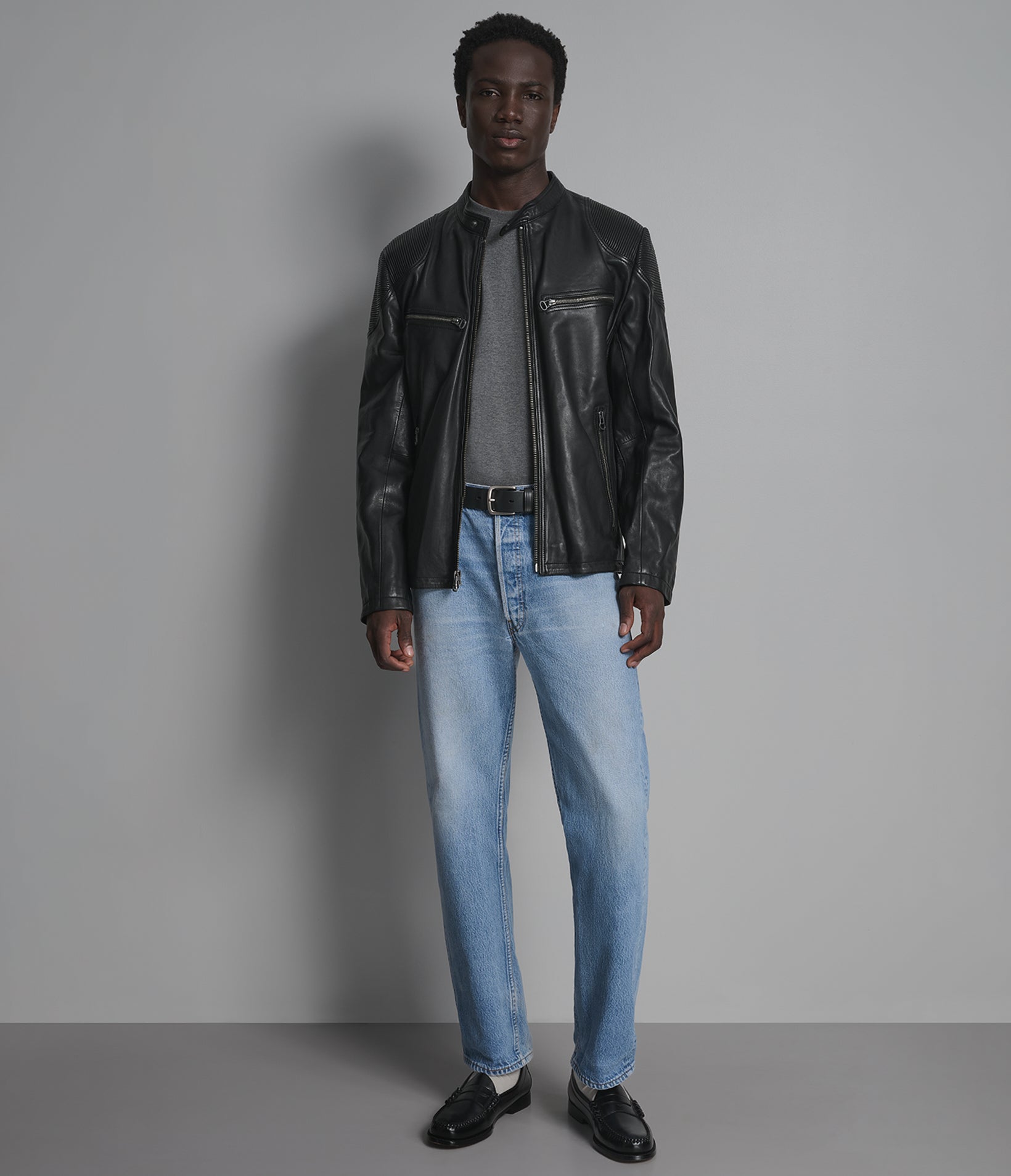 Drew Leather Racer Jacket View 5 | Men's Best Sellers