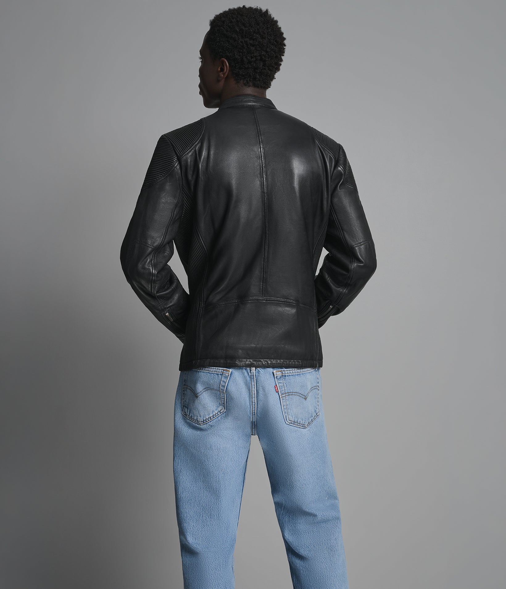 Drew Leather Racer Jacket View 3 | Men's Best Sellers