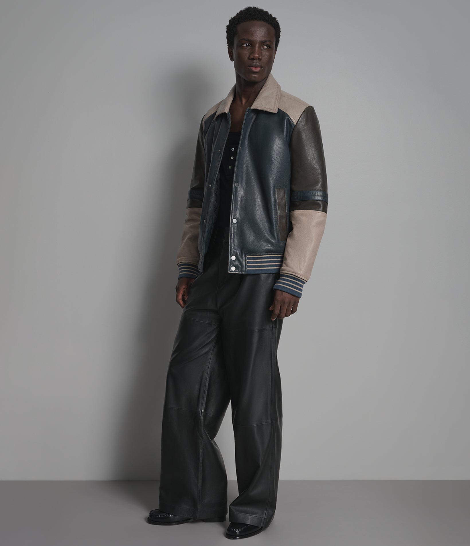 Bryson Leather Varsity Jacket View 4 | Men's Best Sellers