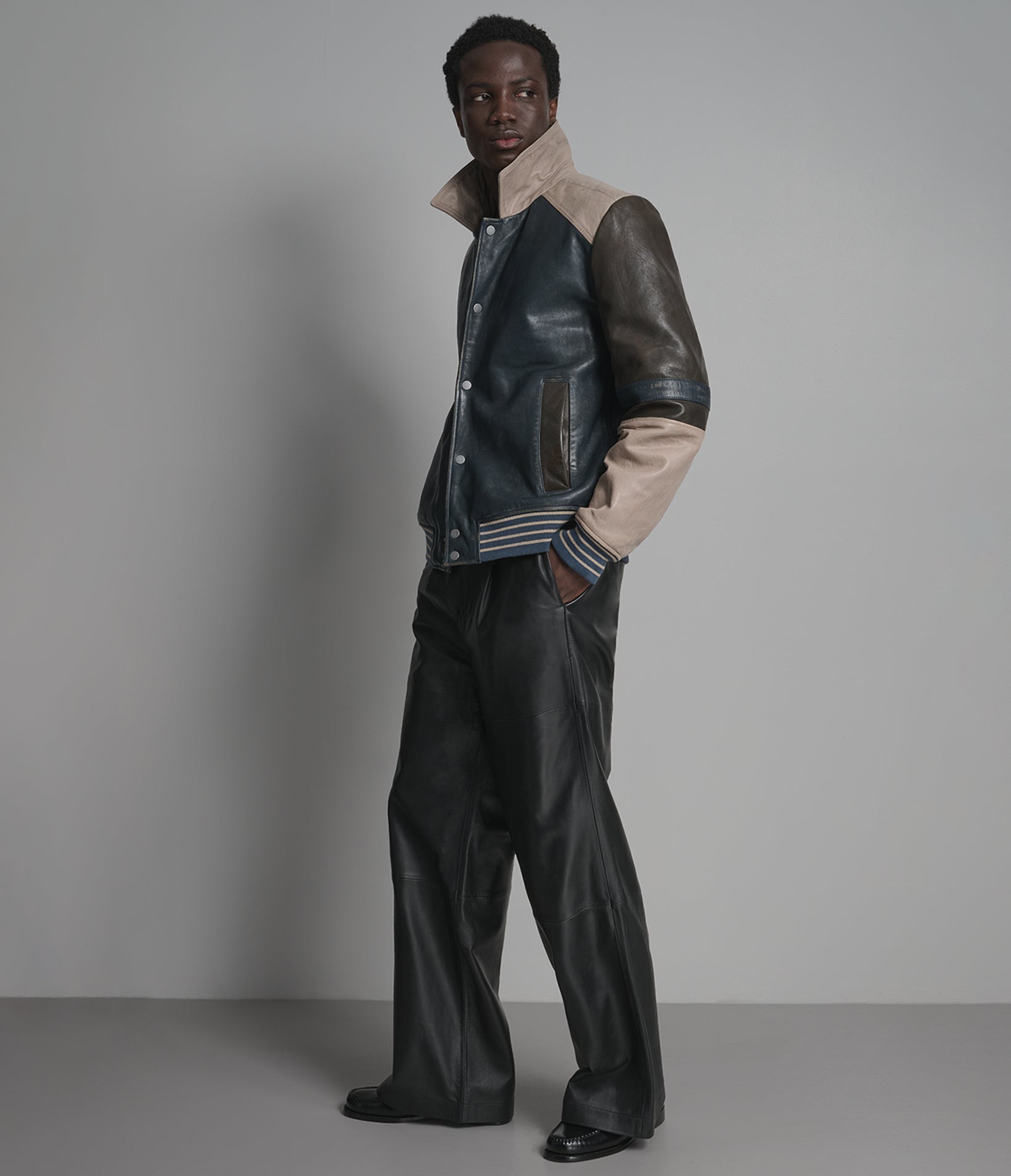 Bryson Leather Varsity Jacket View 3 | Men's Best Sellers