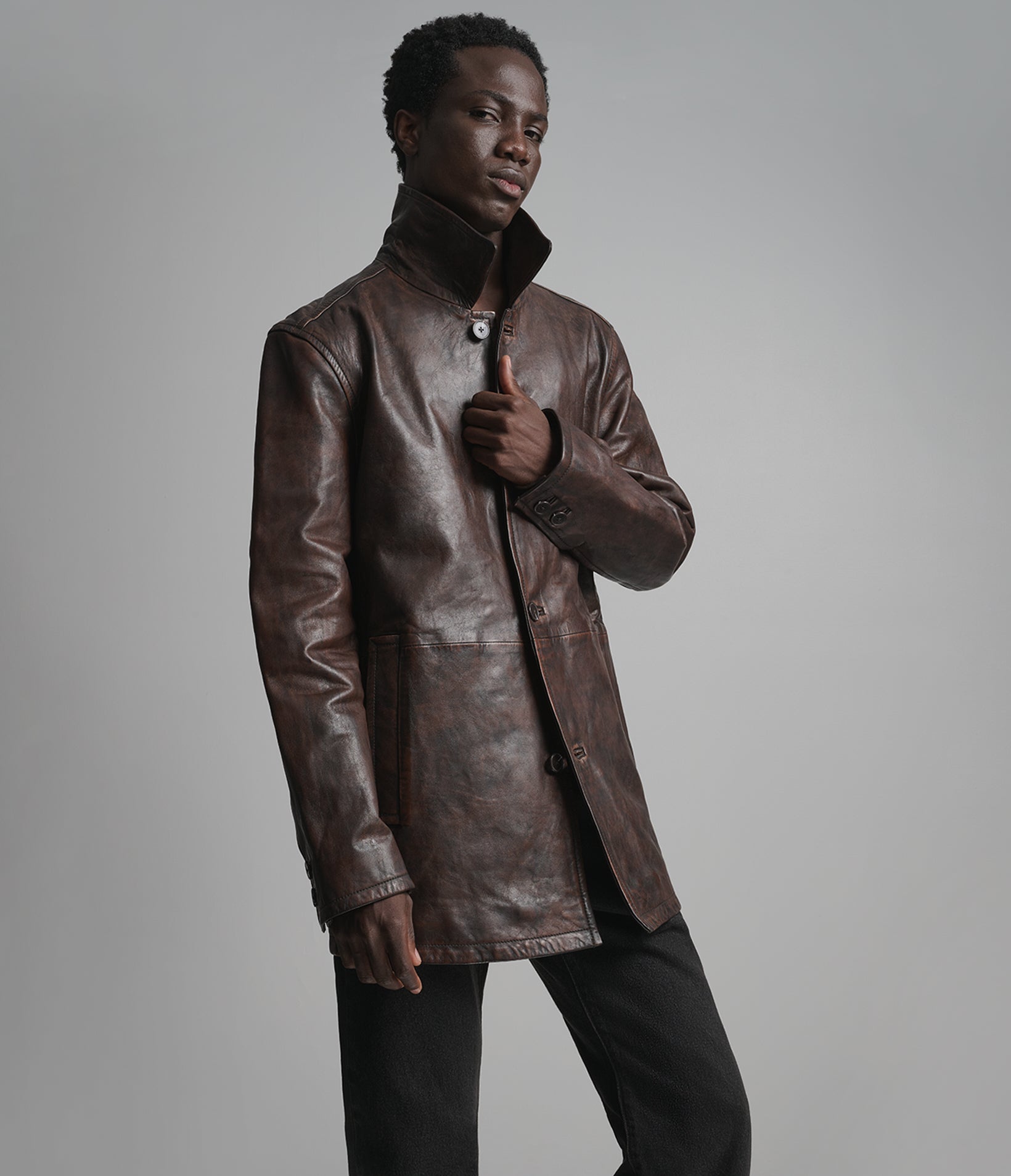 Antonio Leather Car Coat View 2 | Men's Jackets Under $200