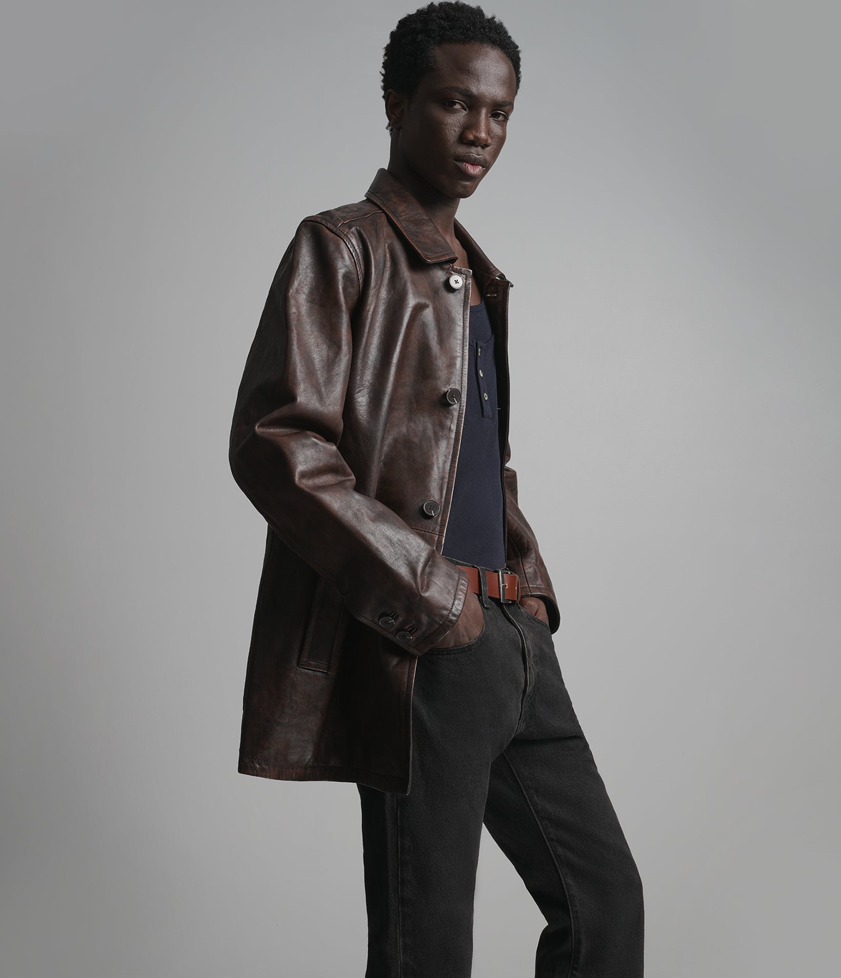 Antonio Leather Car Coat View 4 | Men's Jackets Under $200