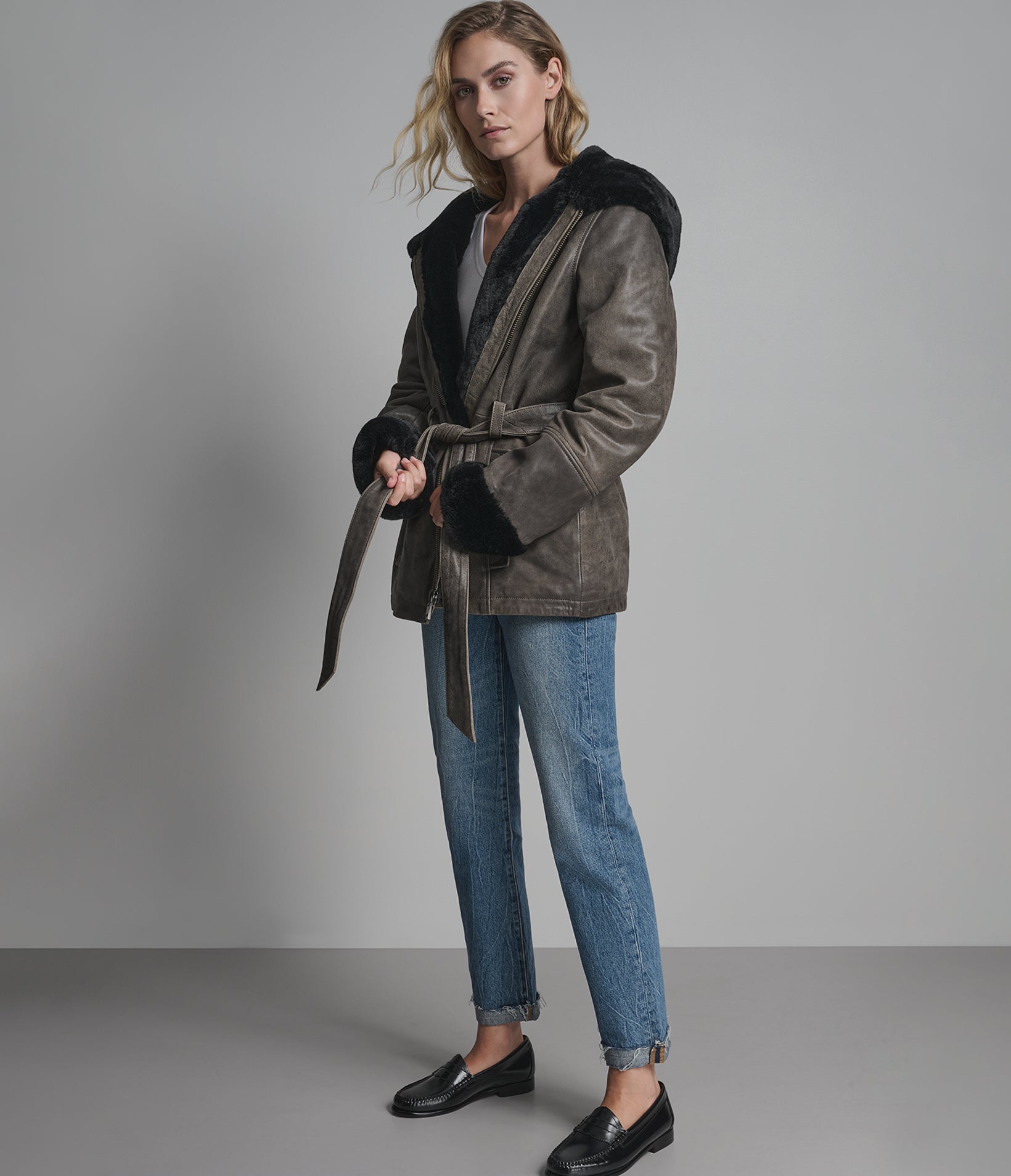 Josie Vintage Bus Stop Leather Trench Jacket | Wilsons Leather