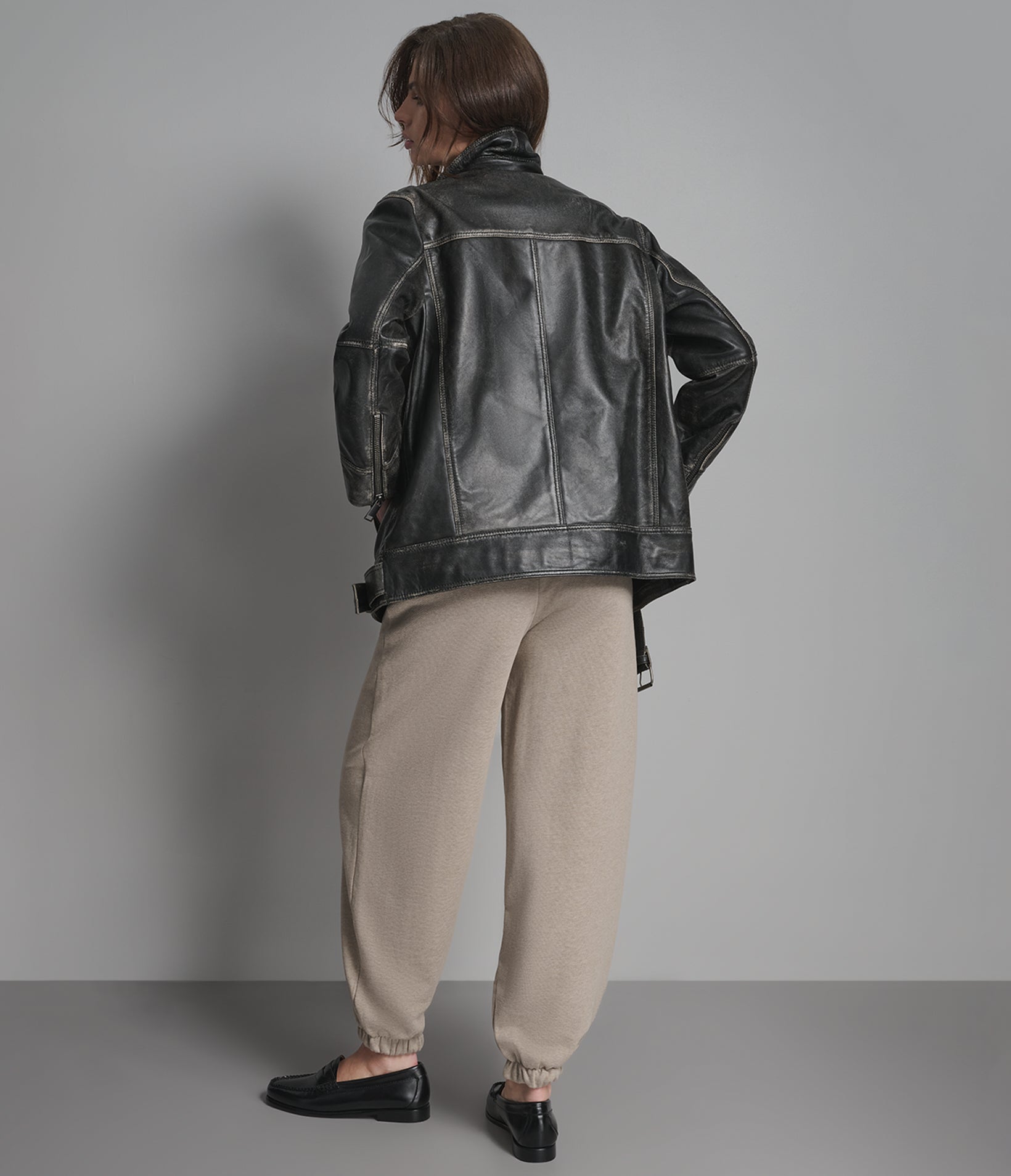 Isla Leather Oversized Vintage Moto Jacket | Wilsons Leather