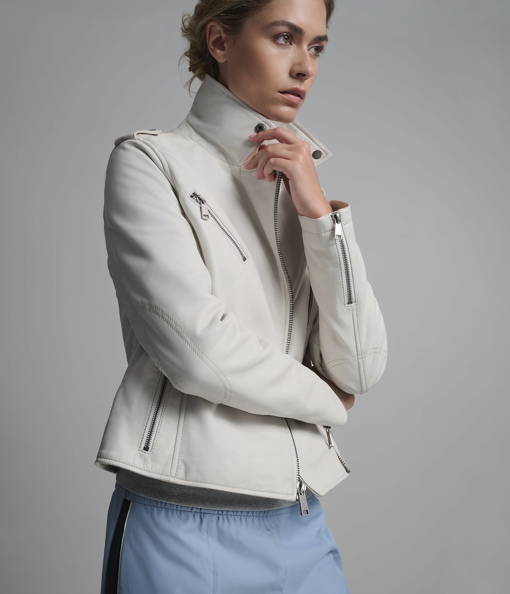 Madeline Asymmetrical Leather Moto Jacket View 6 | Women's Jackets Under $200