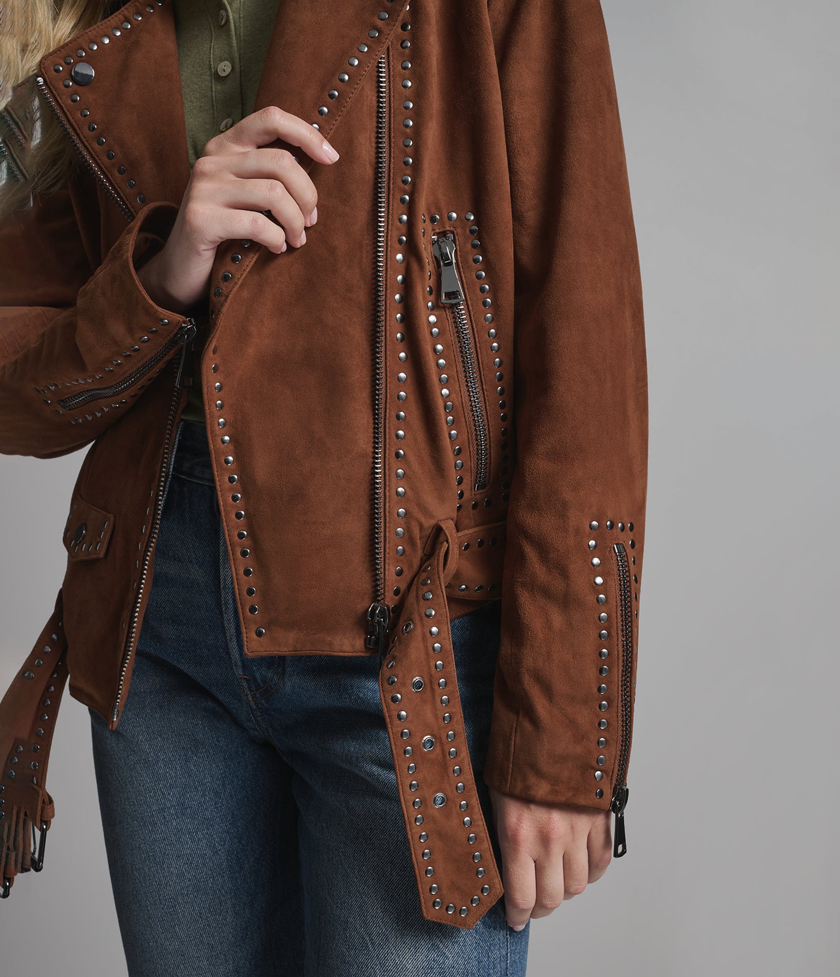 Alani Vintage Suede Moto Jacket View 6 | Women's Suede Jackets