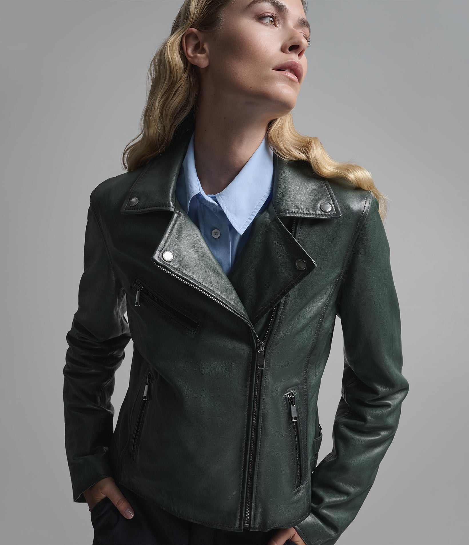 Delaney Leather Star Moto Jacket View 6 | Women's Jackets Under $200