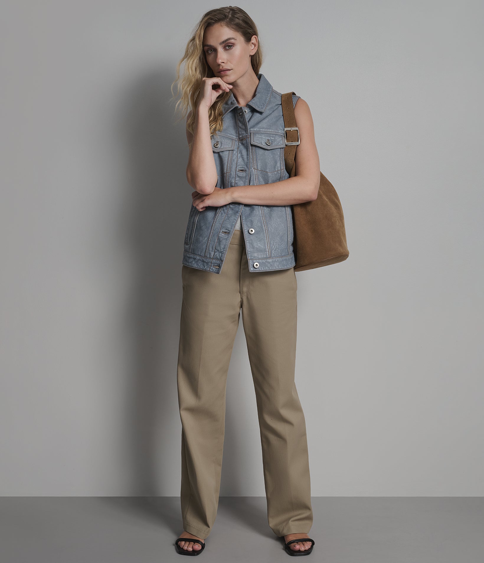 Mackenzie Leather Denim Vest View 5 | Women's Jackets & Coats