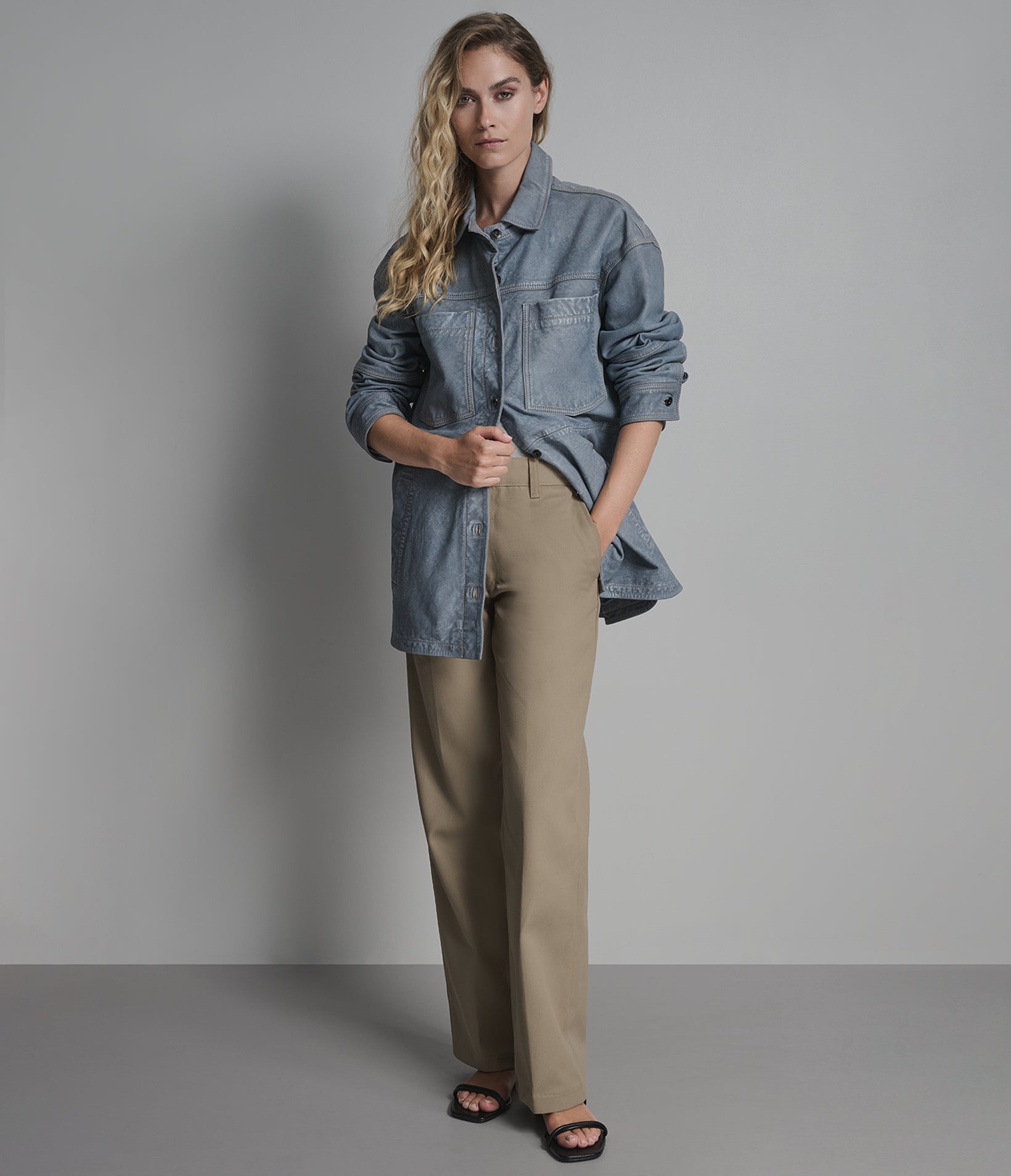 Nyla Leather Denim Boyfriend Jacket View 3 | Women's Jackets Under $200