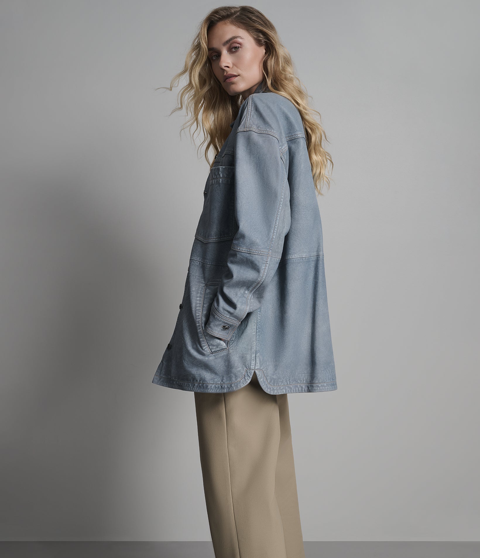 Nyla Leather Denim Boyfriend Jacket View 2 | Women's Jackets Under $200