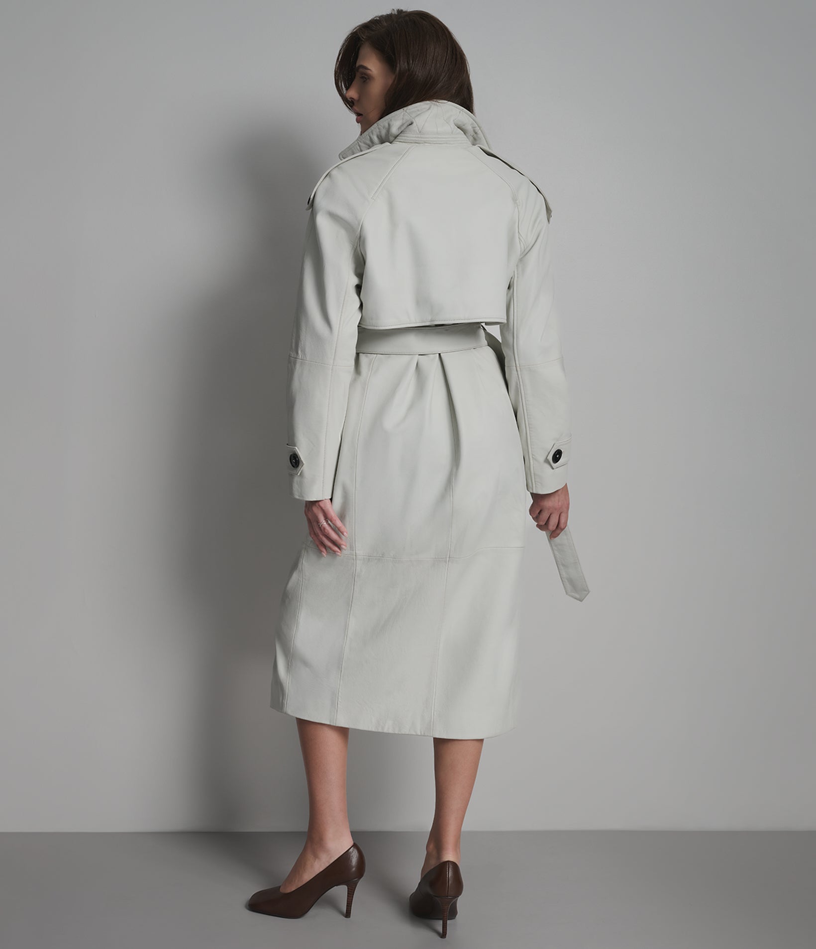 Esme Leather Trench Coat View 2 | Women's Jackets & Coats