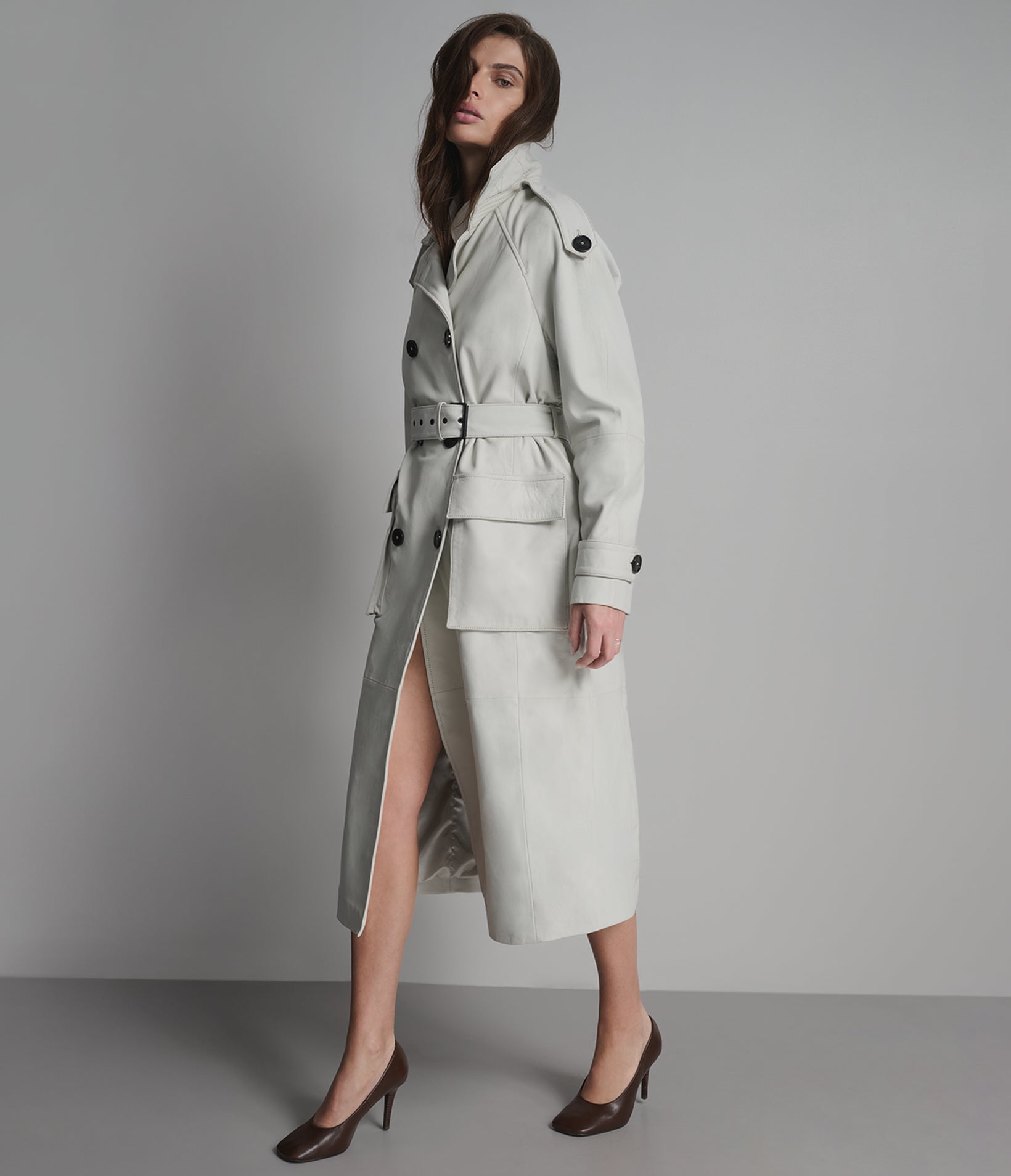 Esme Leather Trench Coat View 5 | Women's Jackets & Coats