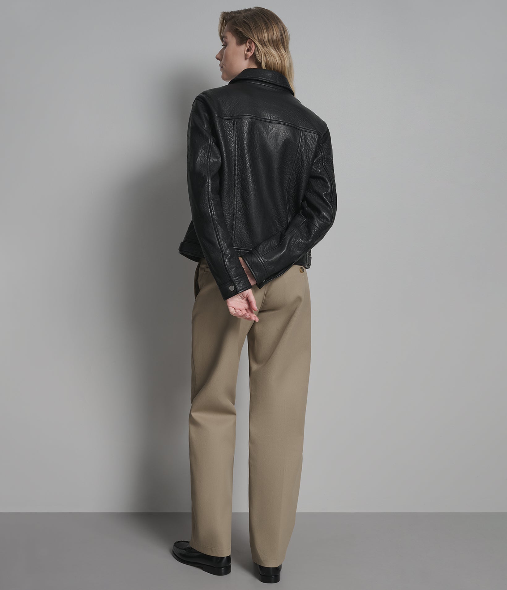 Nicole Textured Leather Trucker Jacket | Wilsons Leather
