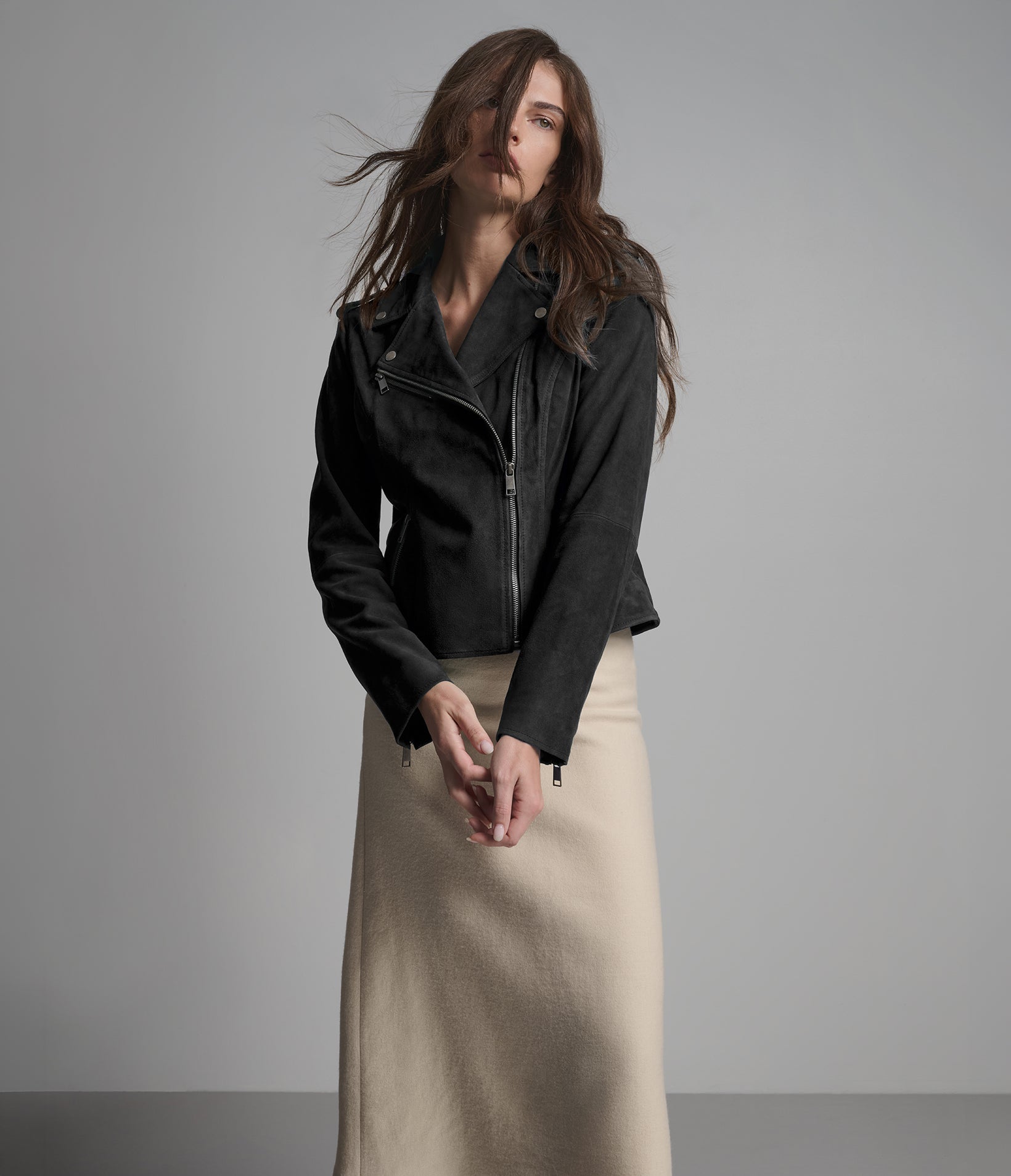 Madeline Suede Quilted Moto Jacket View 6