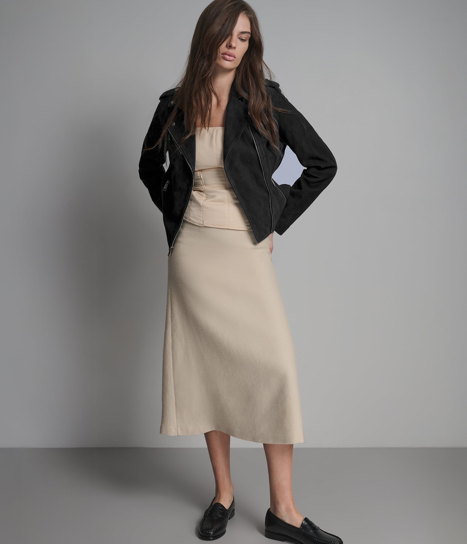 Madeline Suede Quilted Moto Jacket View 5
