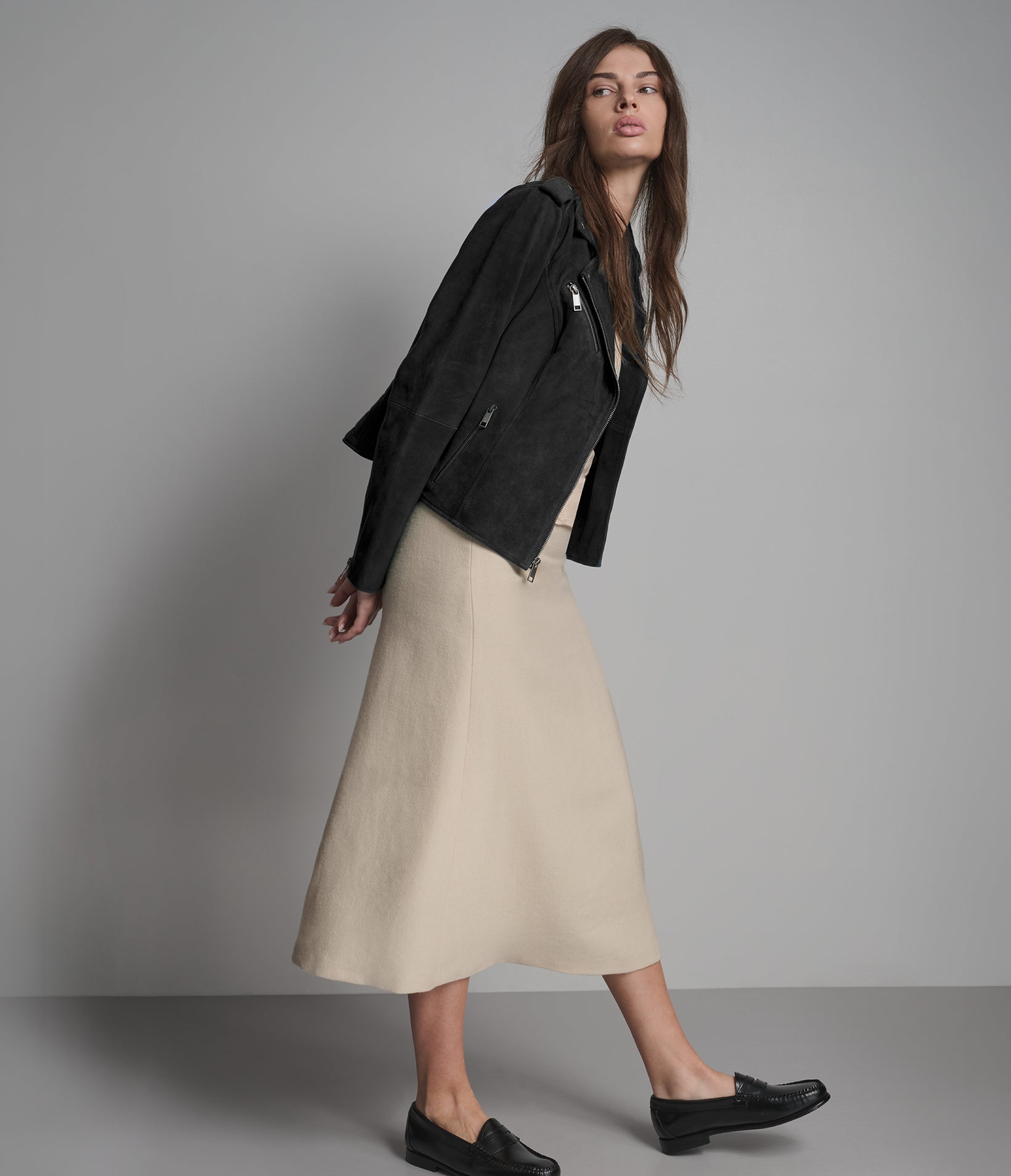 Madeline Suede Quilted Moto Jacket View 4