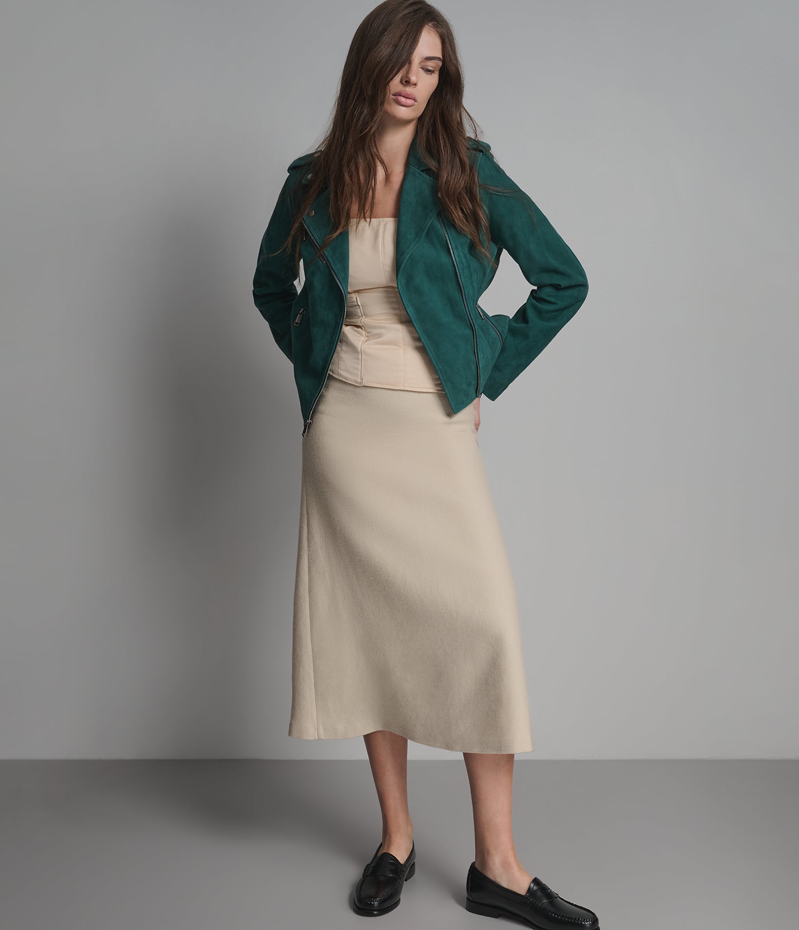 Madeline Suede Quilted Moto Jacket View 4 | Women's Jackets & Coats