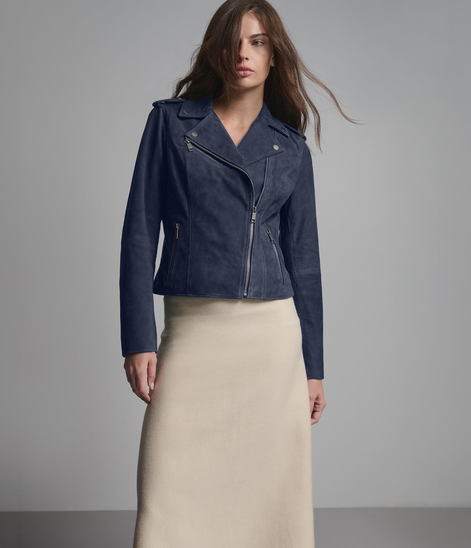 Madeline Suede Quilted Moto Jacket View 4