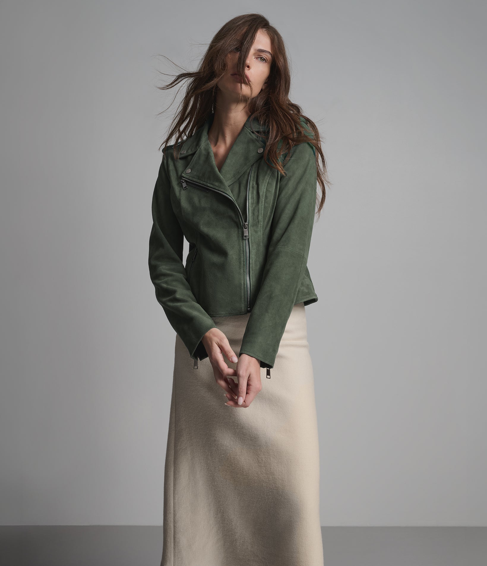 Madeline Suede Quilted Moto Jacket View 1