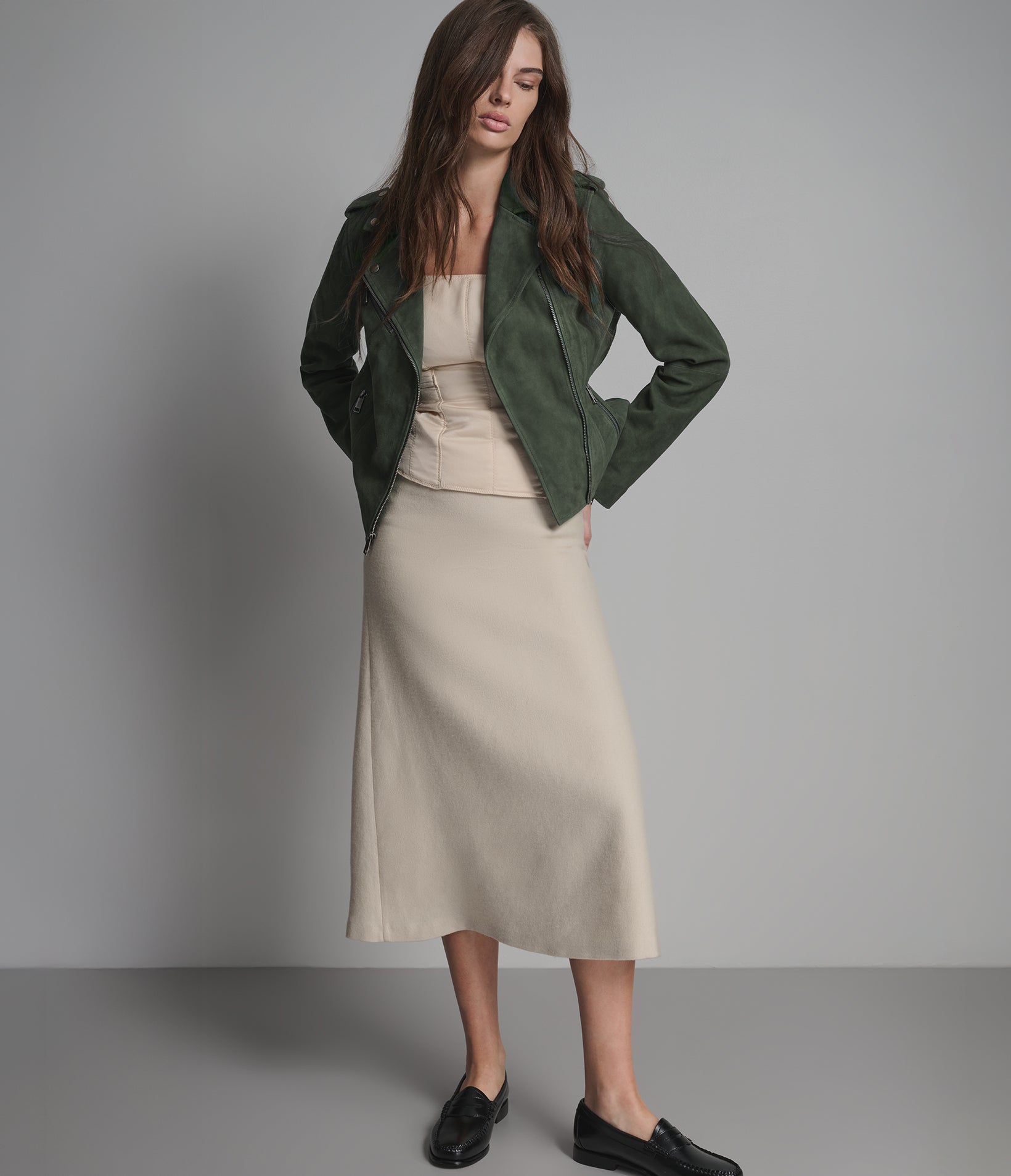 Madeline Suede Quilted Moto Jacket View 6