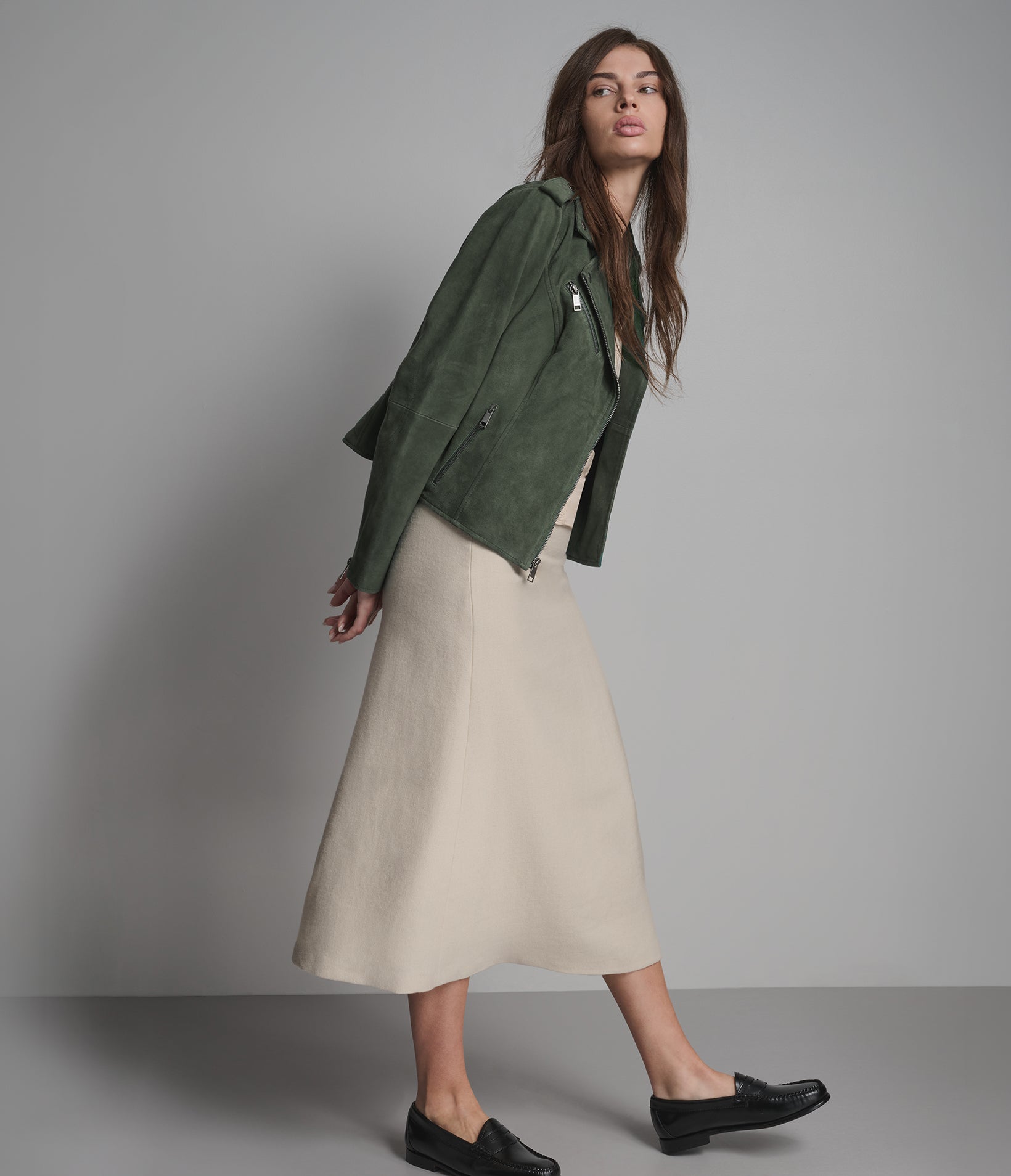 Madeline Suede Quilted Moto Jacket View 2