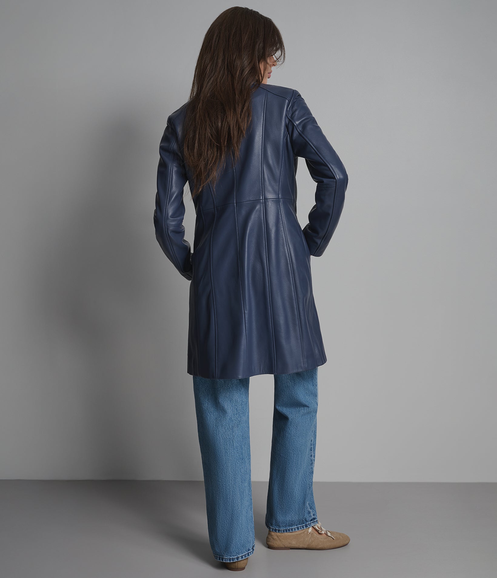 Nora Button Down Leather Trench Coat View 5 | Women's Jackets & Coats