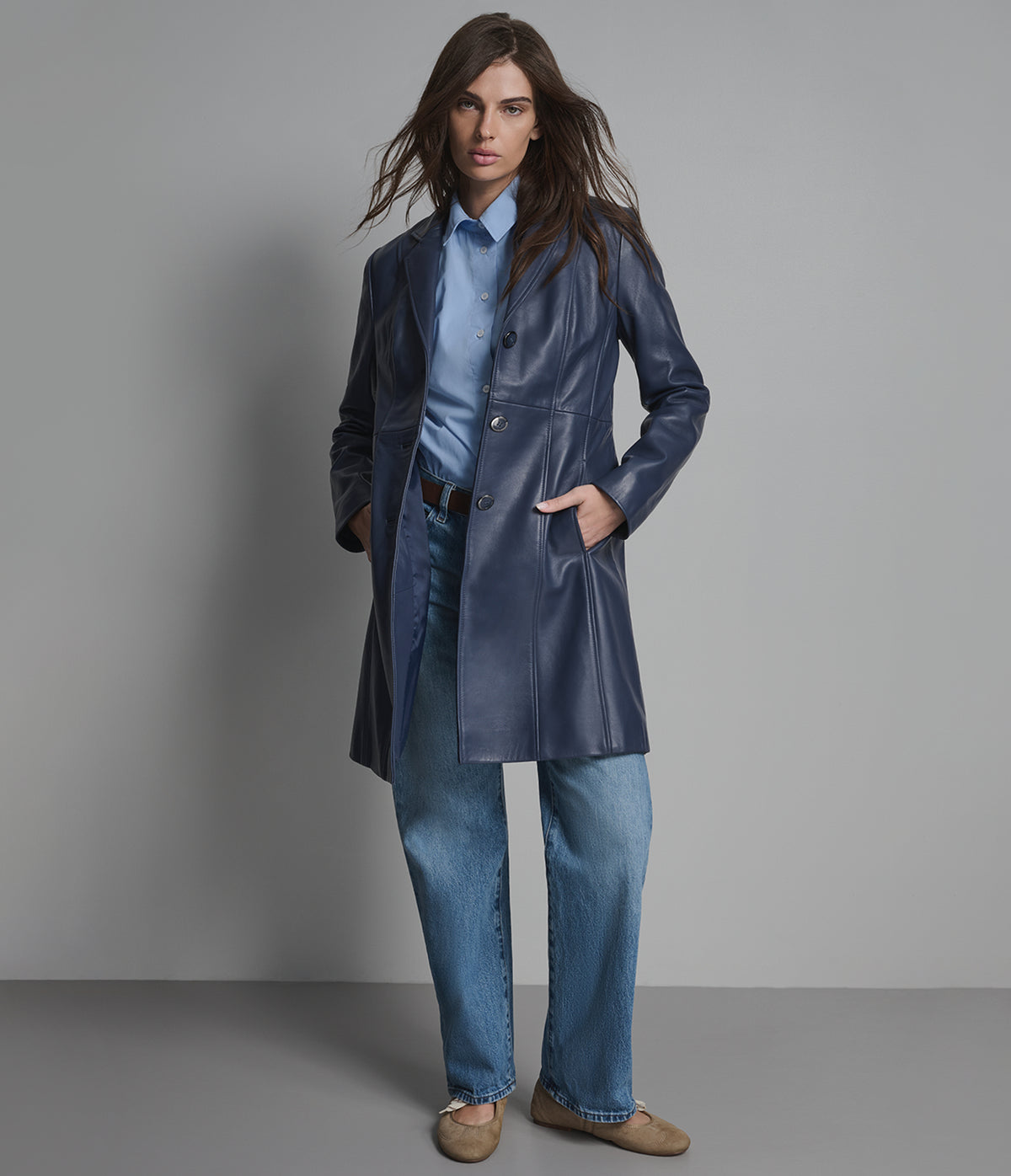 WSS Black Leather Touch Seasonal Coat  - Marijampolė
