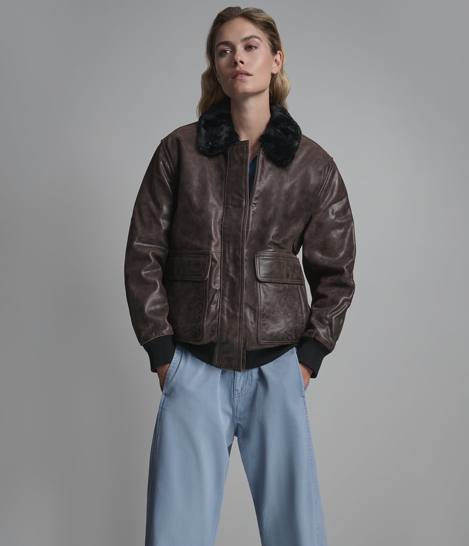 Everleigh Faux Fur Lined Bomber Jacket View 1 | Women's Jackets Under $200
