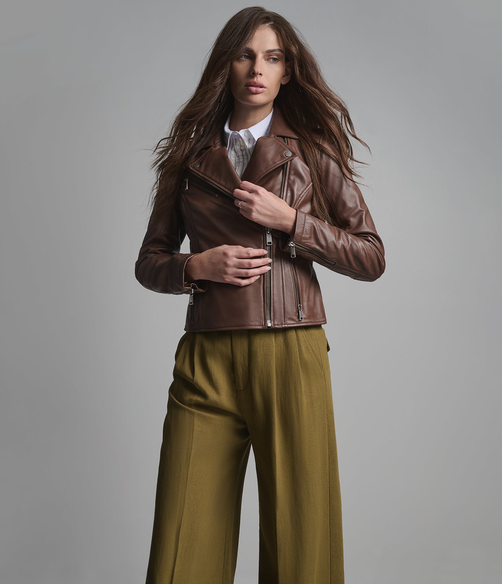 Madeline Asymmetrical Leather Moto Jacket View 2 | Women's Jackets Under $200