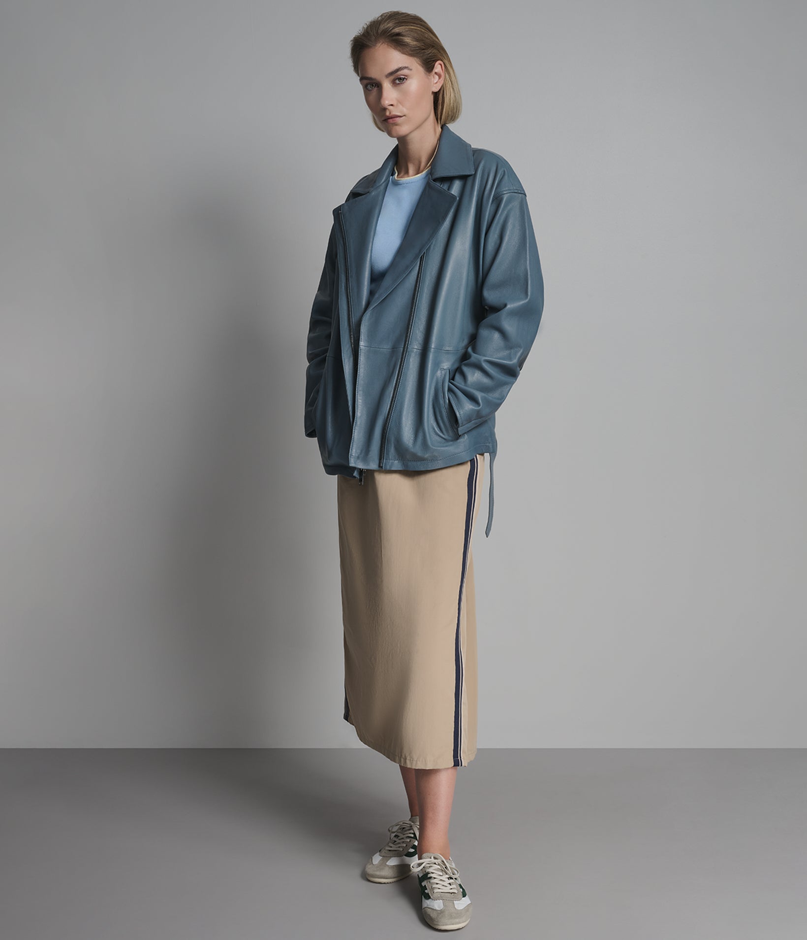 Monroe Belted Asymmetric Leather Moto Jacket View 4 | Women's Jackets Under $200