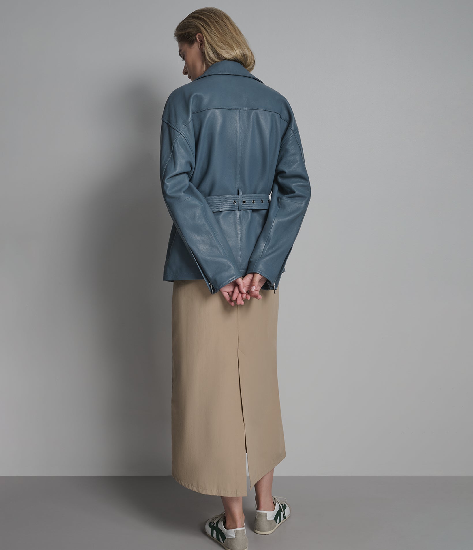 Monroe Belted Asymmetric Leather Moto Jacket View 3 | Women's Jackets Under $200