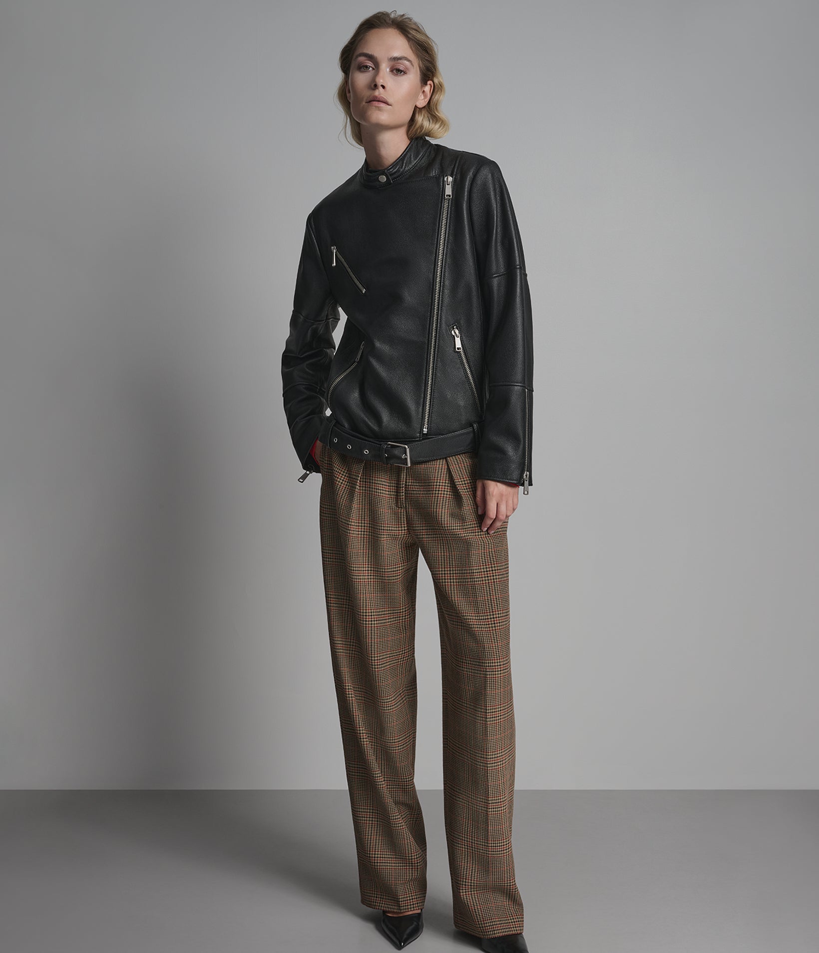 Miley Oversized Leather Moto Jacket View 6 | Women's Jackets & Coats