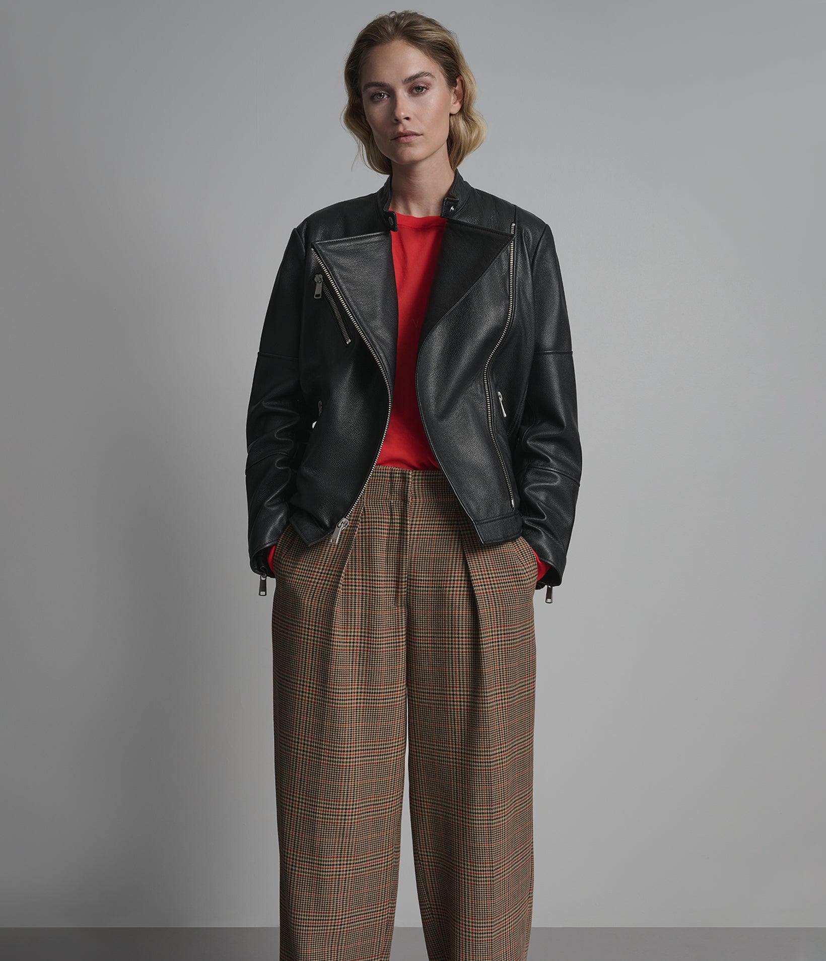 Miley Oversized Leather Moto Jacket View 1 | Women's Jackets Under $200