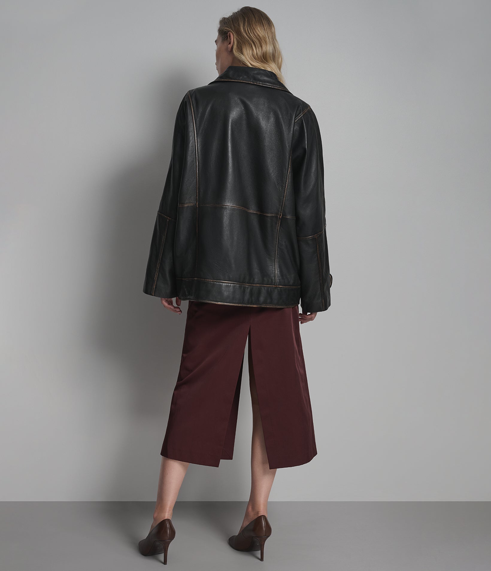 Brielle Oversized Leather Moto Jacket | Wilsons Leather