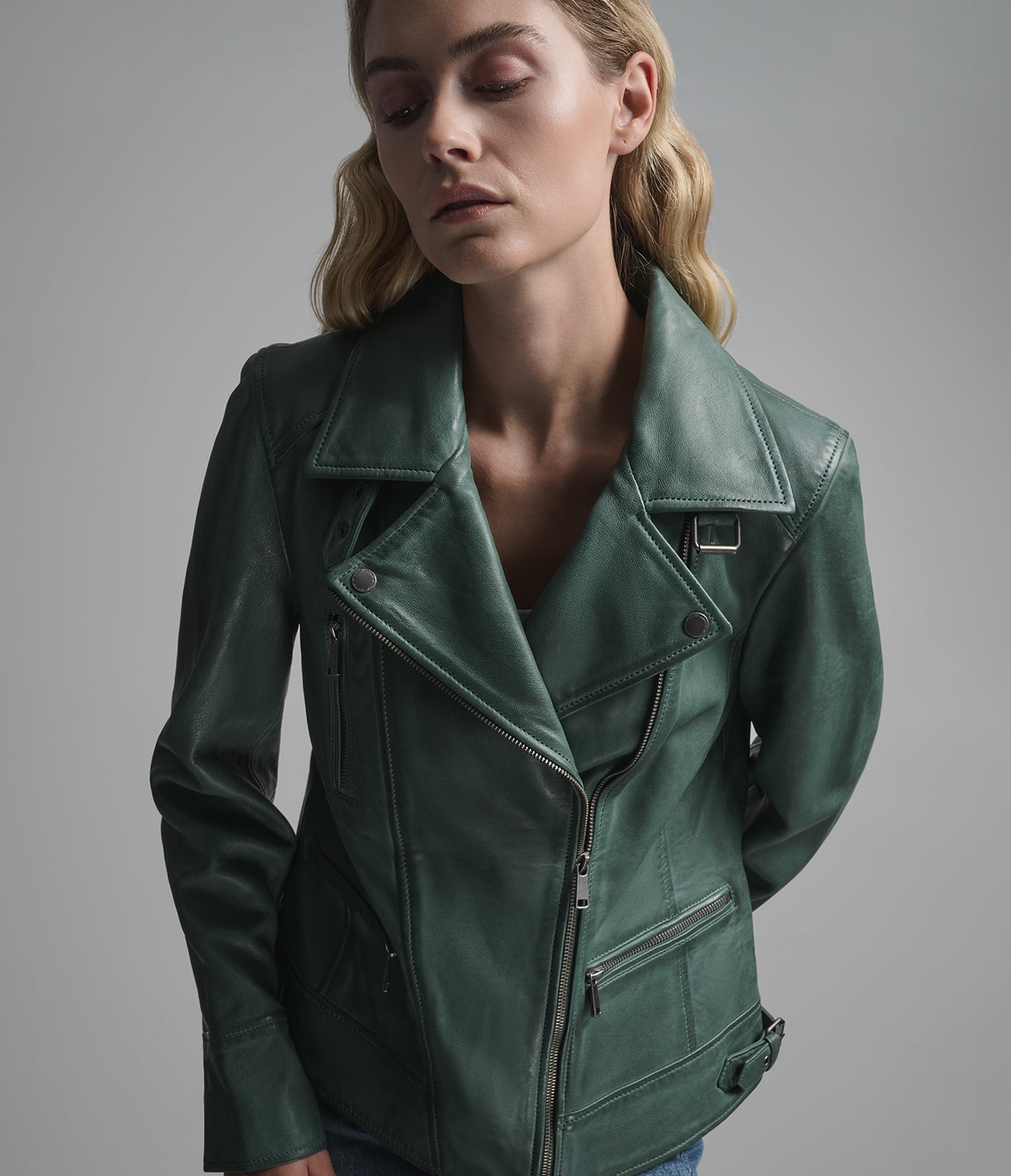 Marissa Asymmetric Moto Jacket View 2 | Women's Jackets Under $200